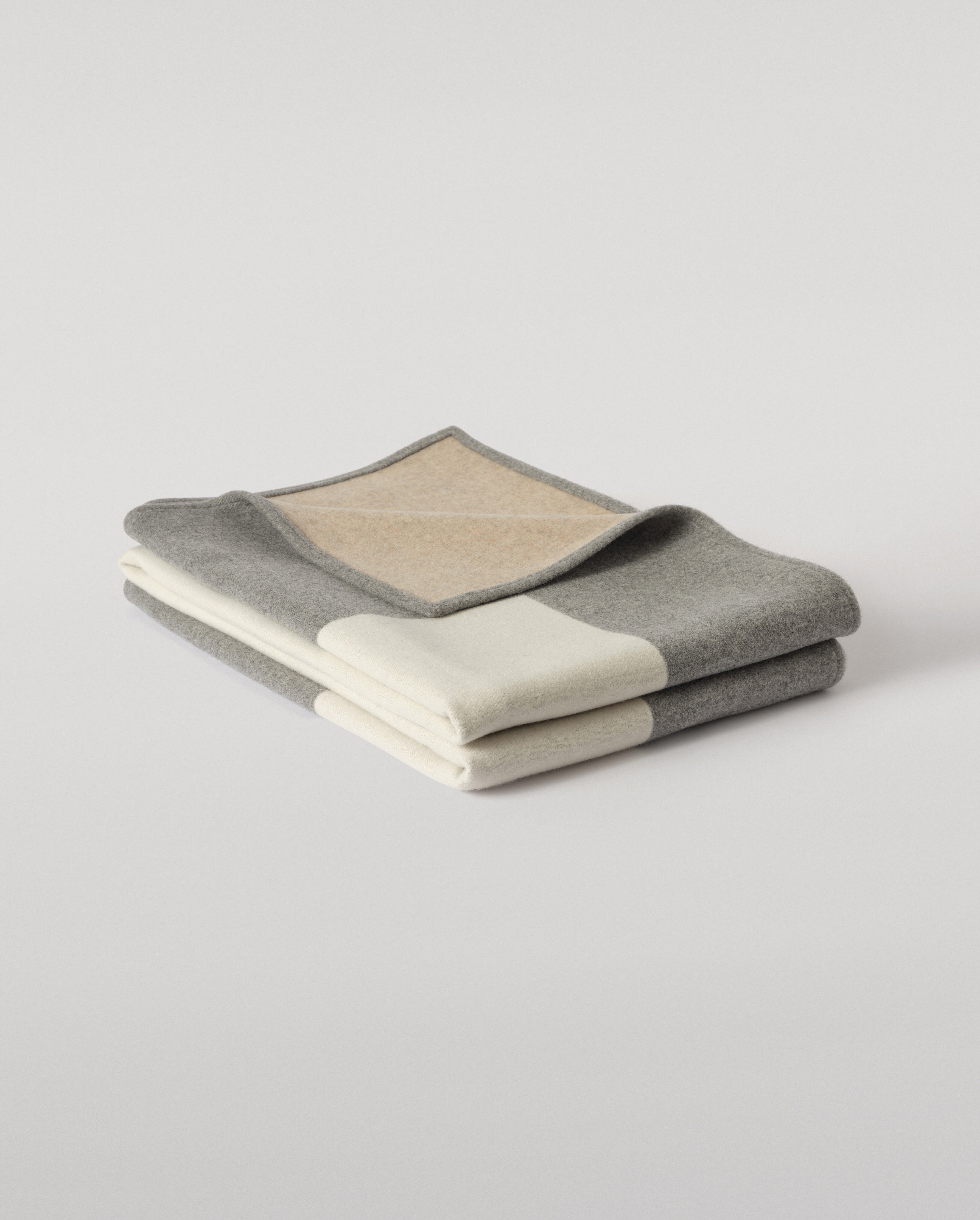Art Geometric Grey & Natural Cashmere Throw