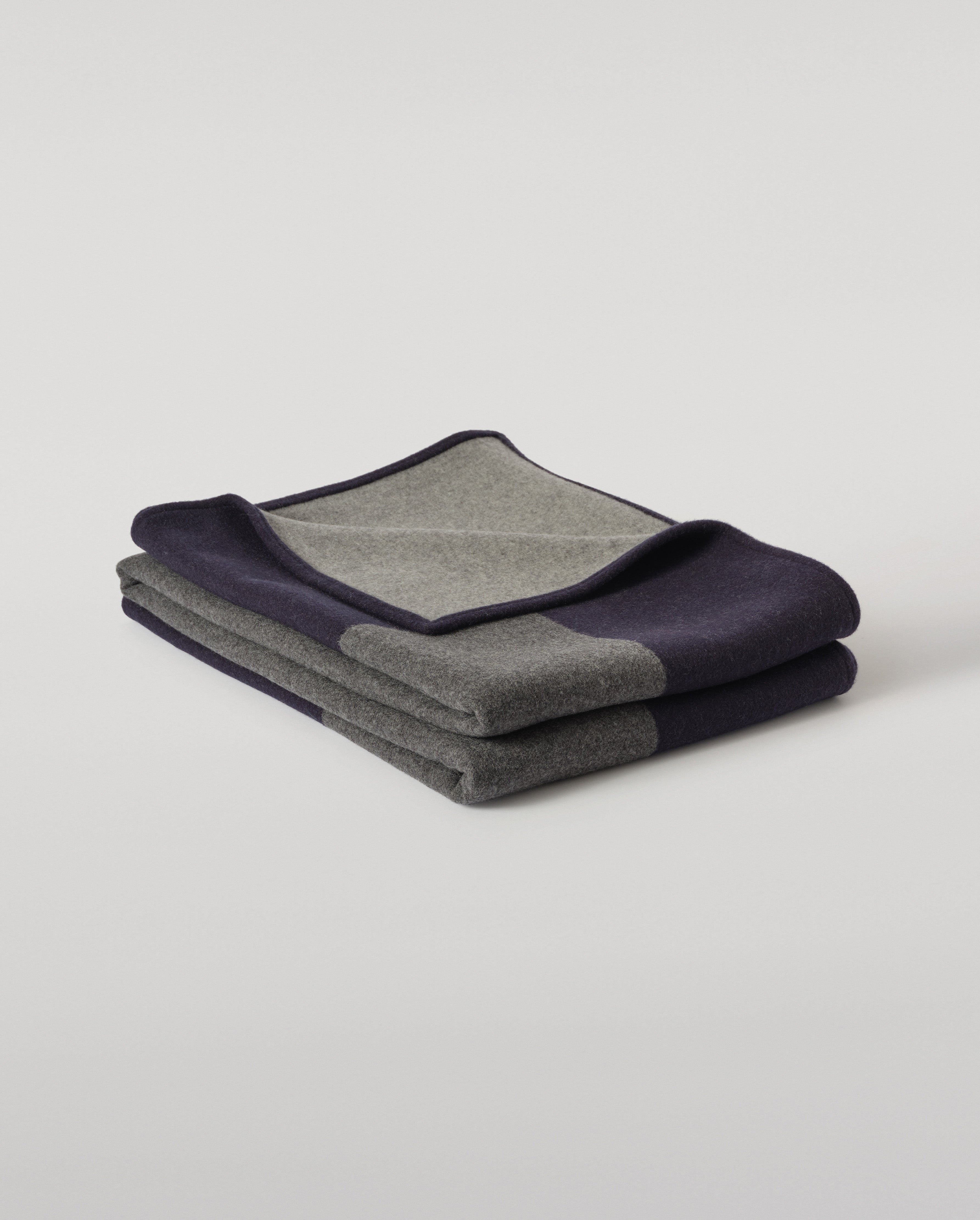Art Geometric Navy & Grey Cashmere Throw
