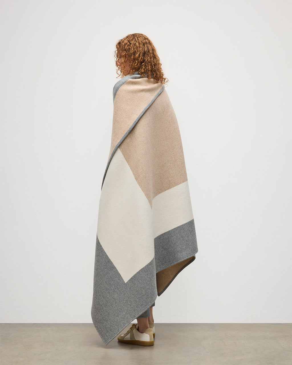 Art Geometric Grey & Natural Cashmere Throw