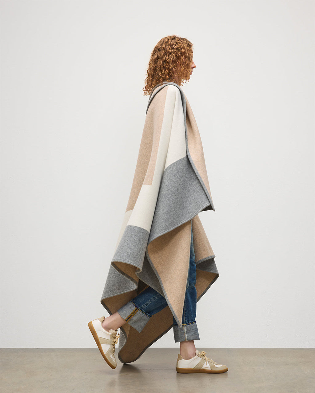 Art Geometric Grey & Natural Cashmere Throw