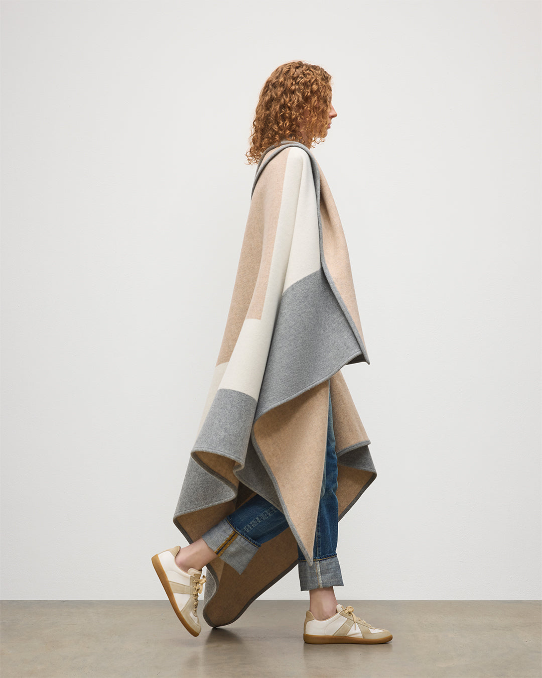 Art Geometric Grey & Natural Cashmere Throw