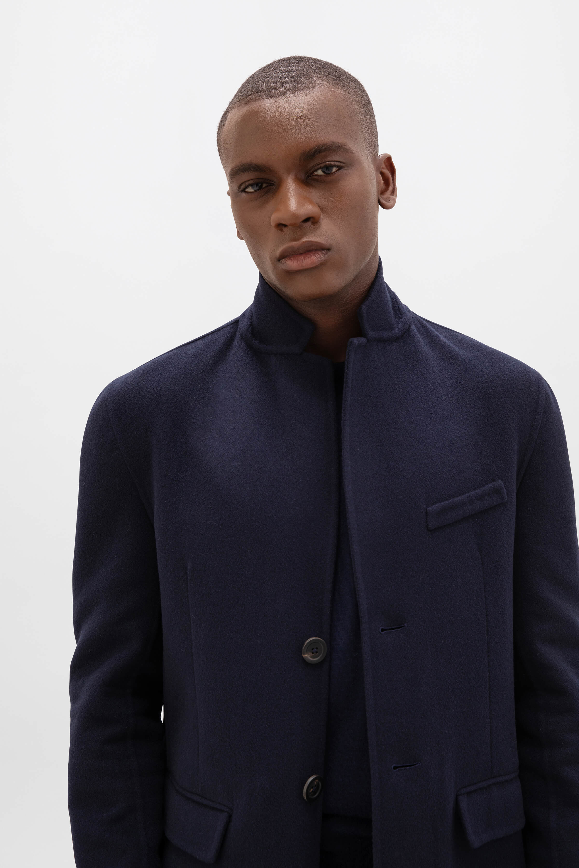 Classic Navy Cashmere Coat