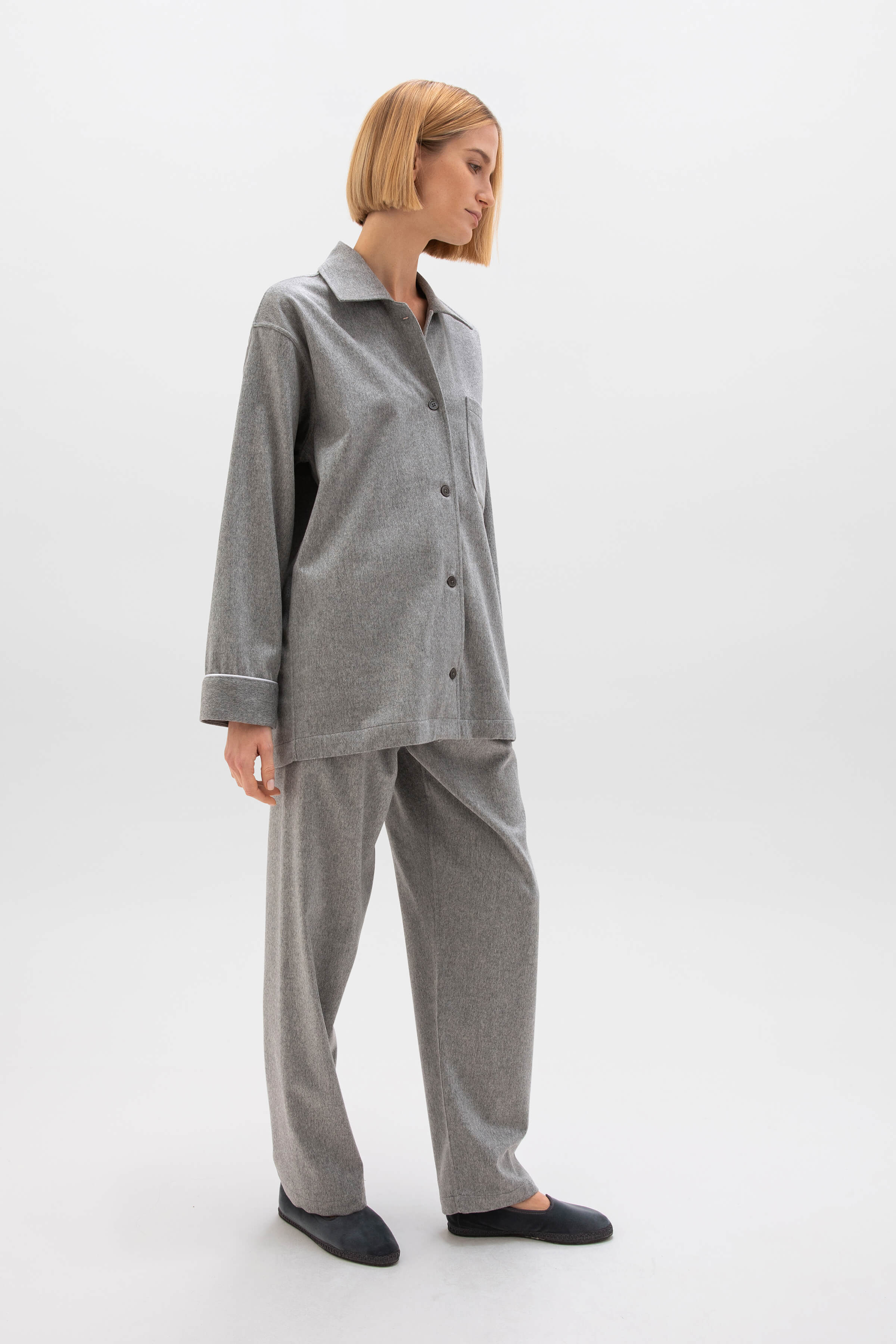 Light Grey Cashmere Pyjama Lounge Set