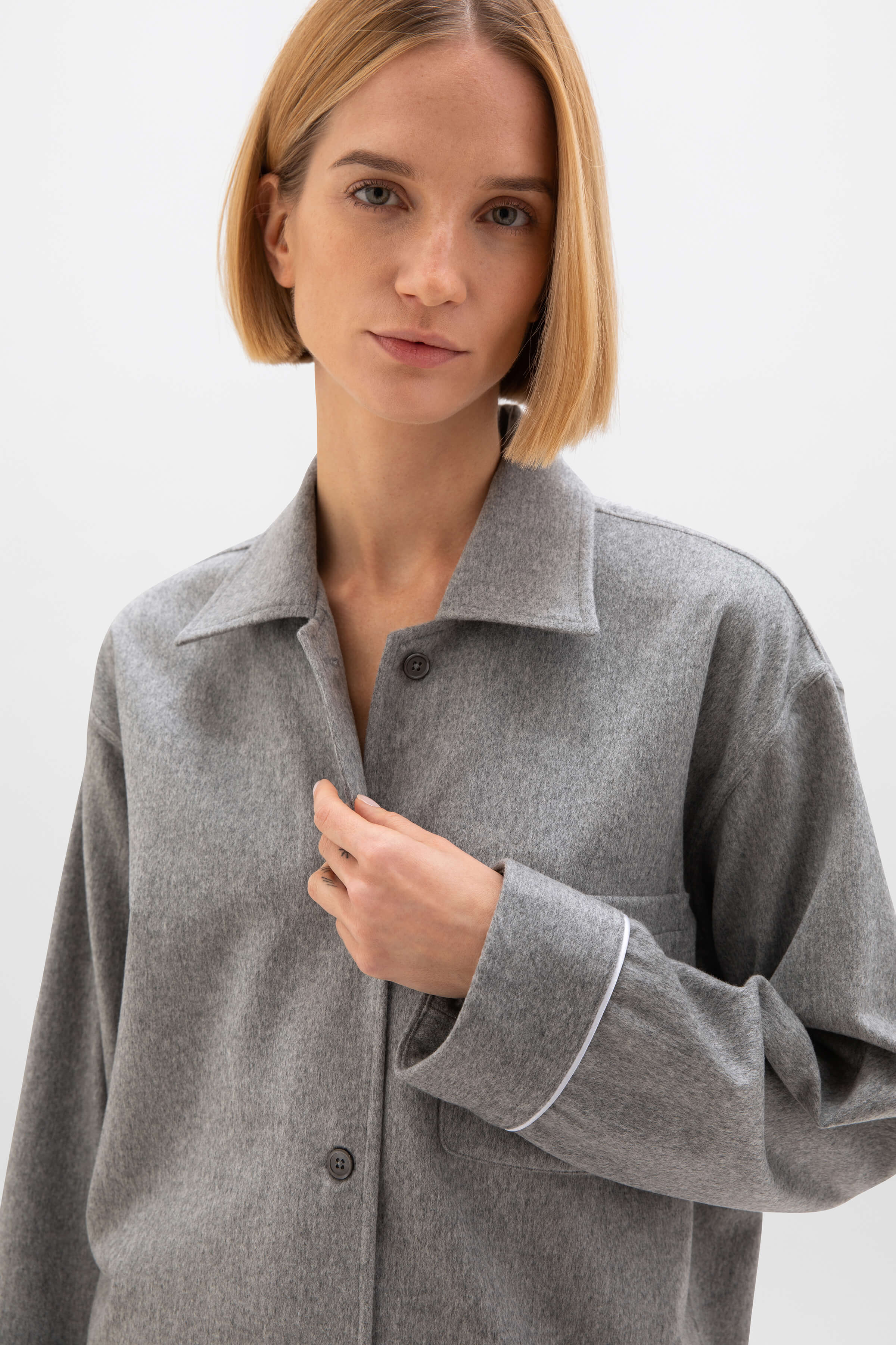 Light Grey Cashmere Pyjama Lounge Set