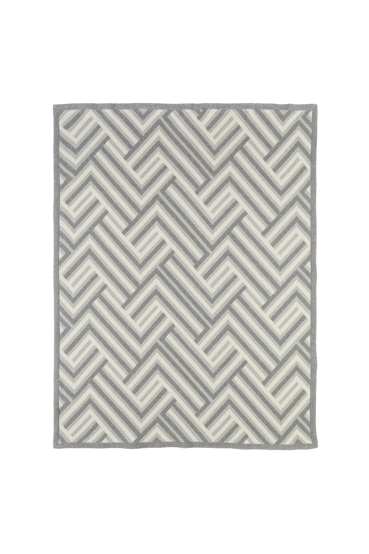 Chevron Merino Blend Grey Throw