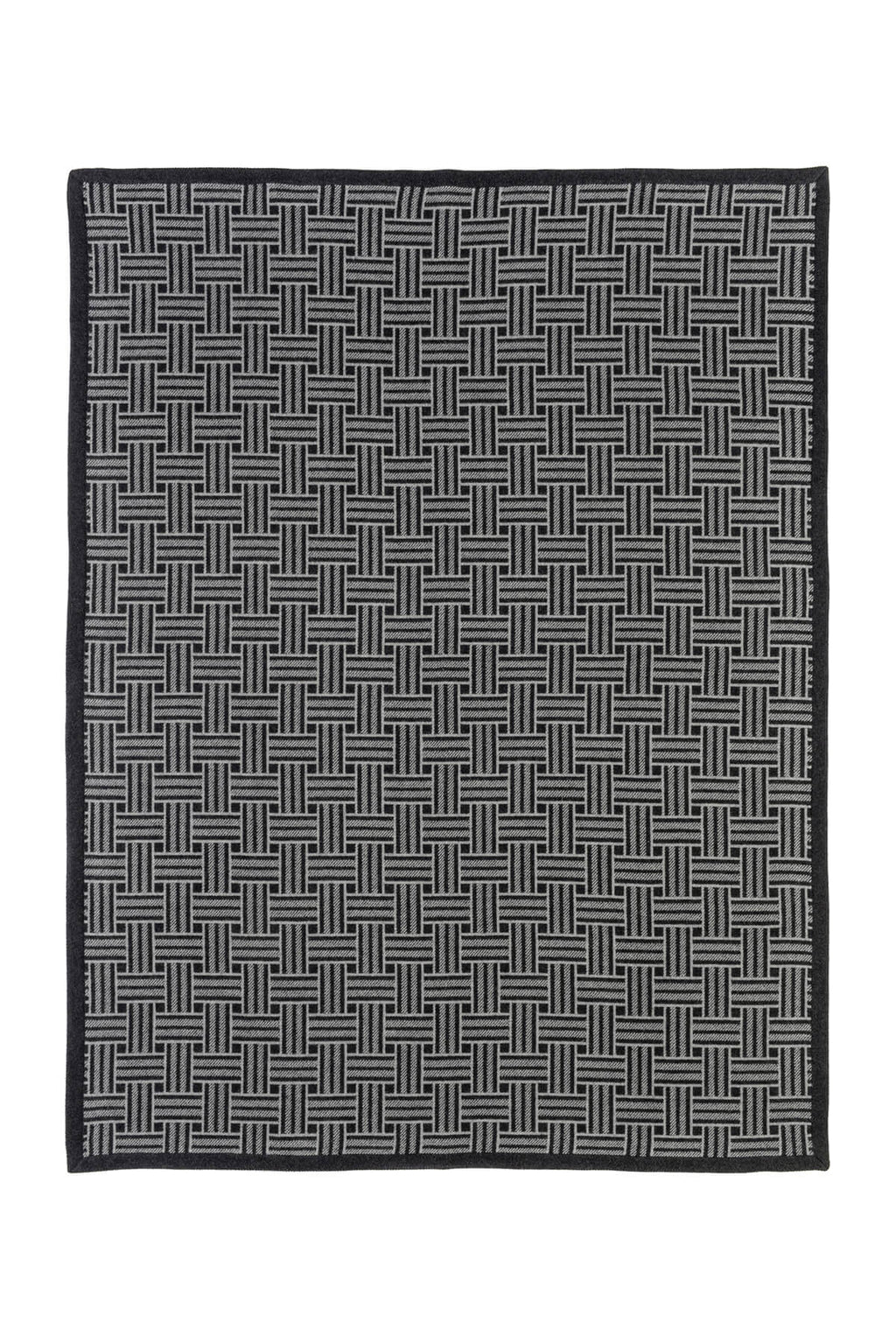 Basketweave Merino Blend Grey Throw