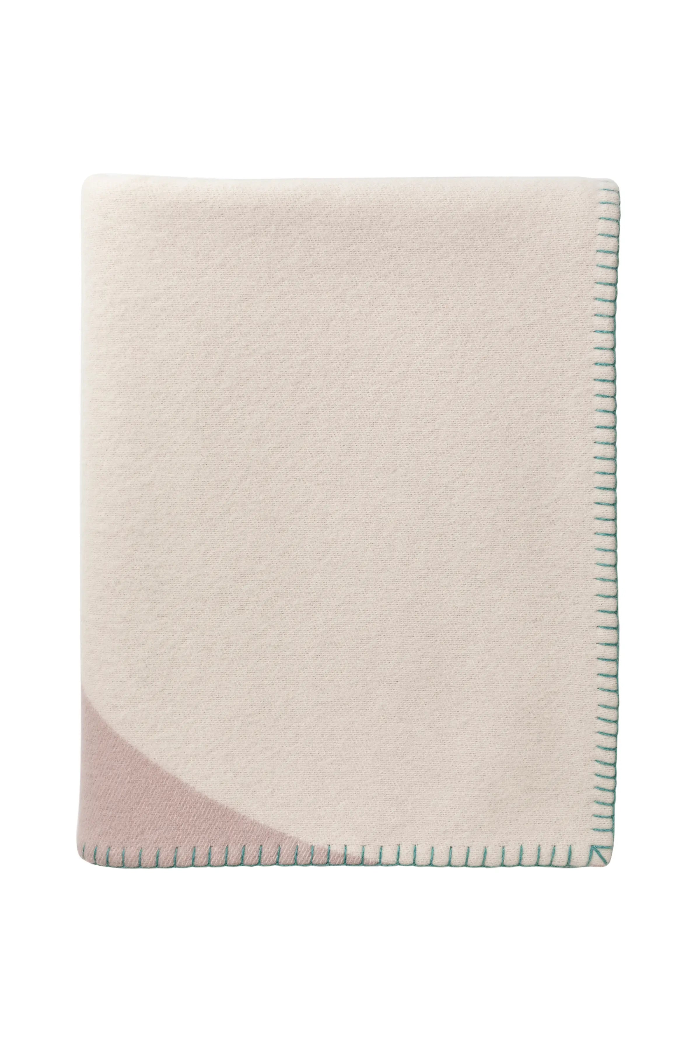 Blanket Stitched Geometric Throw in Playful Pastel