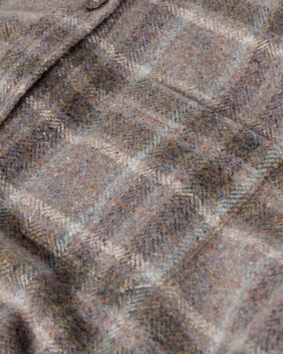 Slate Tweed Check Oversized Shirt