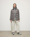 Slate Tweed Check Oversized Shirt