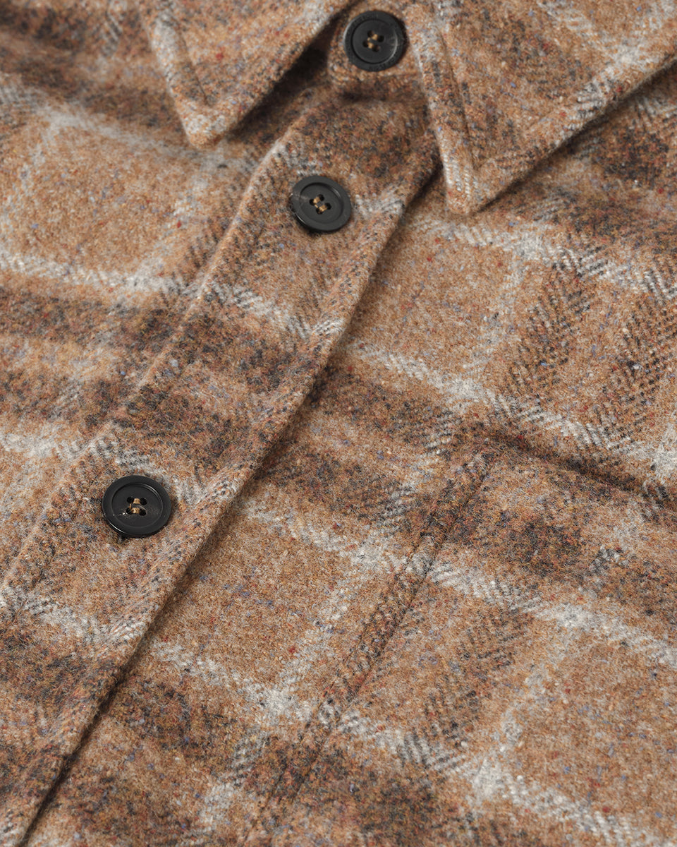 Cashmere Wool Blend Brown Overshirt