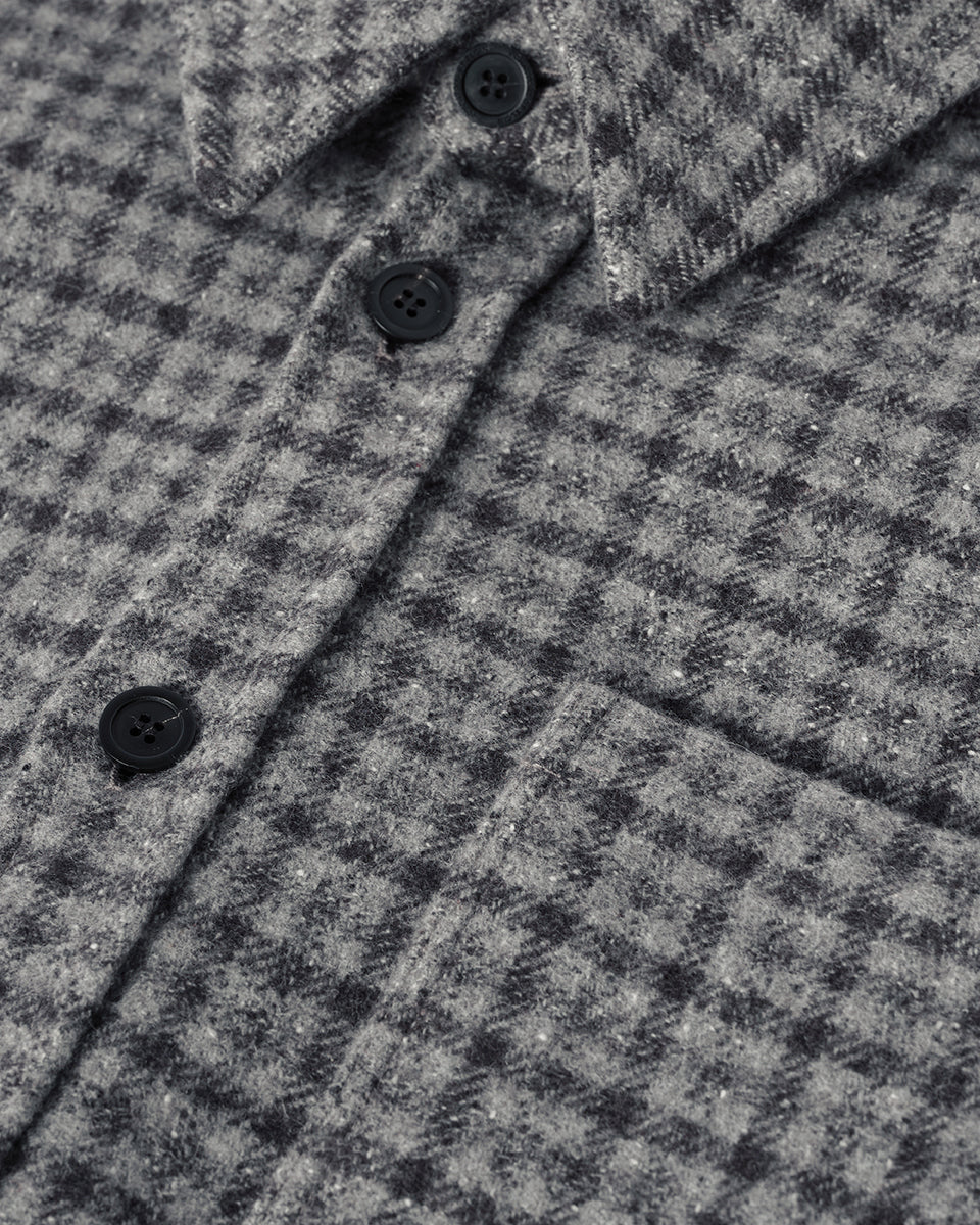 Cashmere Wool Blend Grey Overshirt