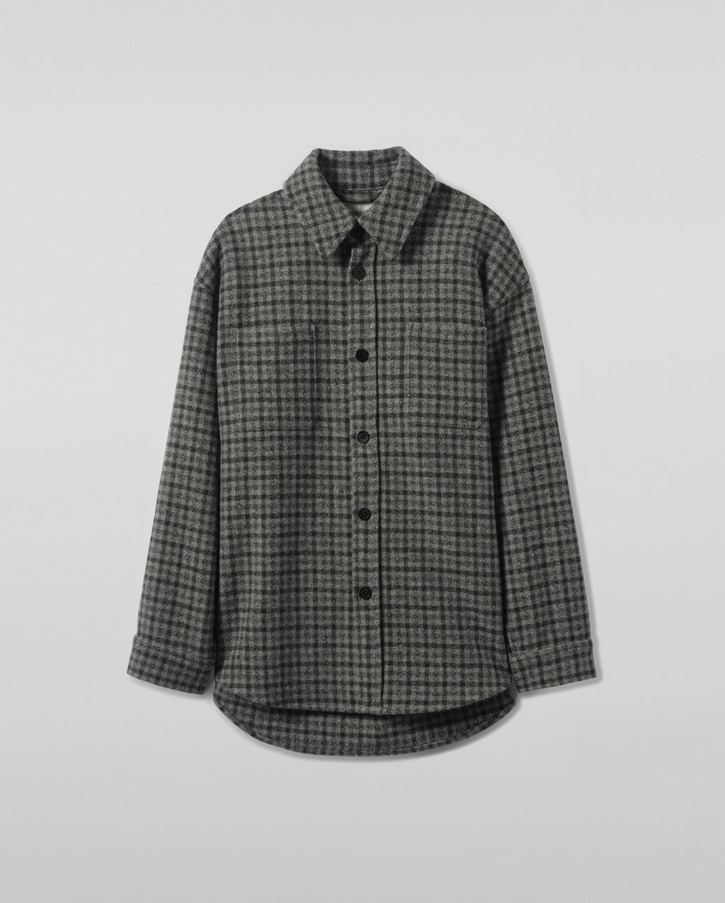 Cashmere Wool Blend Grey Overshirt