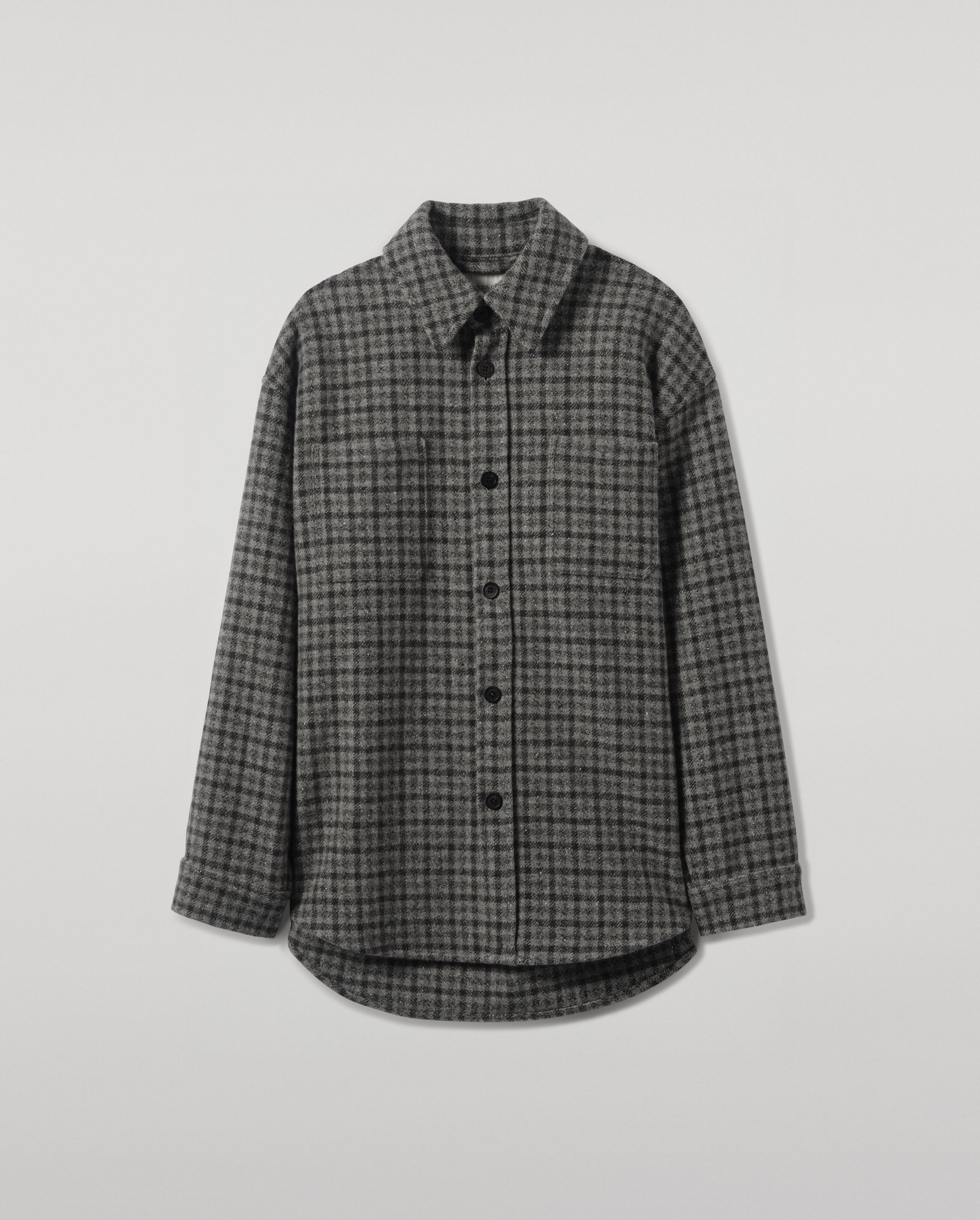Cashmere Wool Blend Grey Overshirt