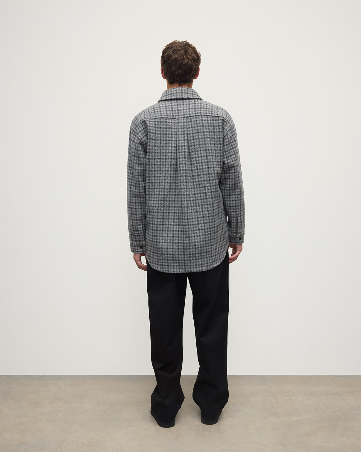 Cashmere Wool Blend Grey Overshirt