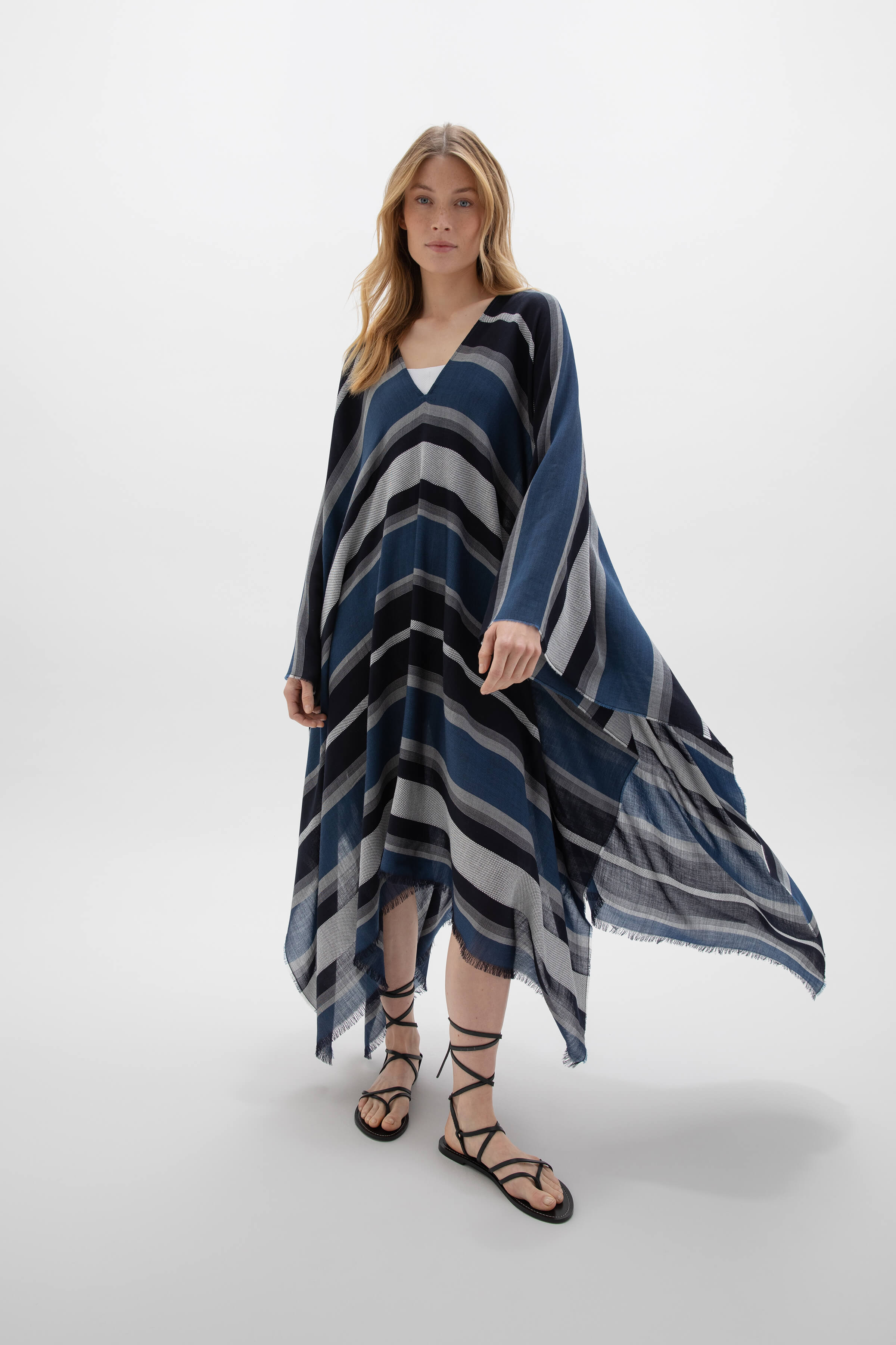 Tissue Textured Stripe Kaftan
