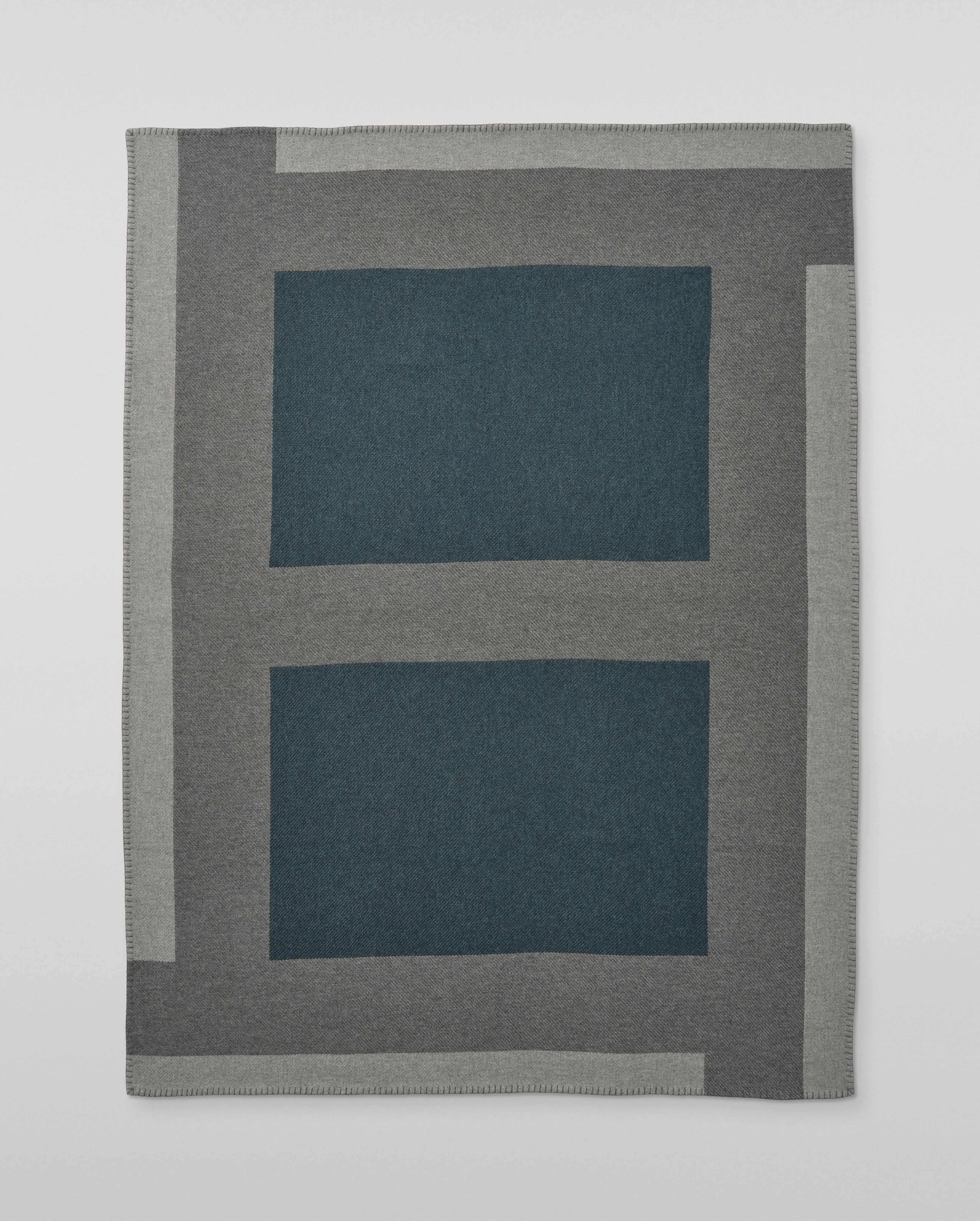 Grey & Green Geometric Throw
