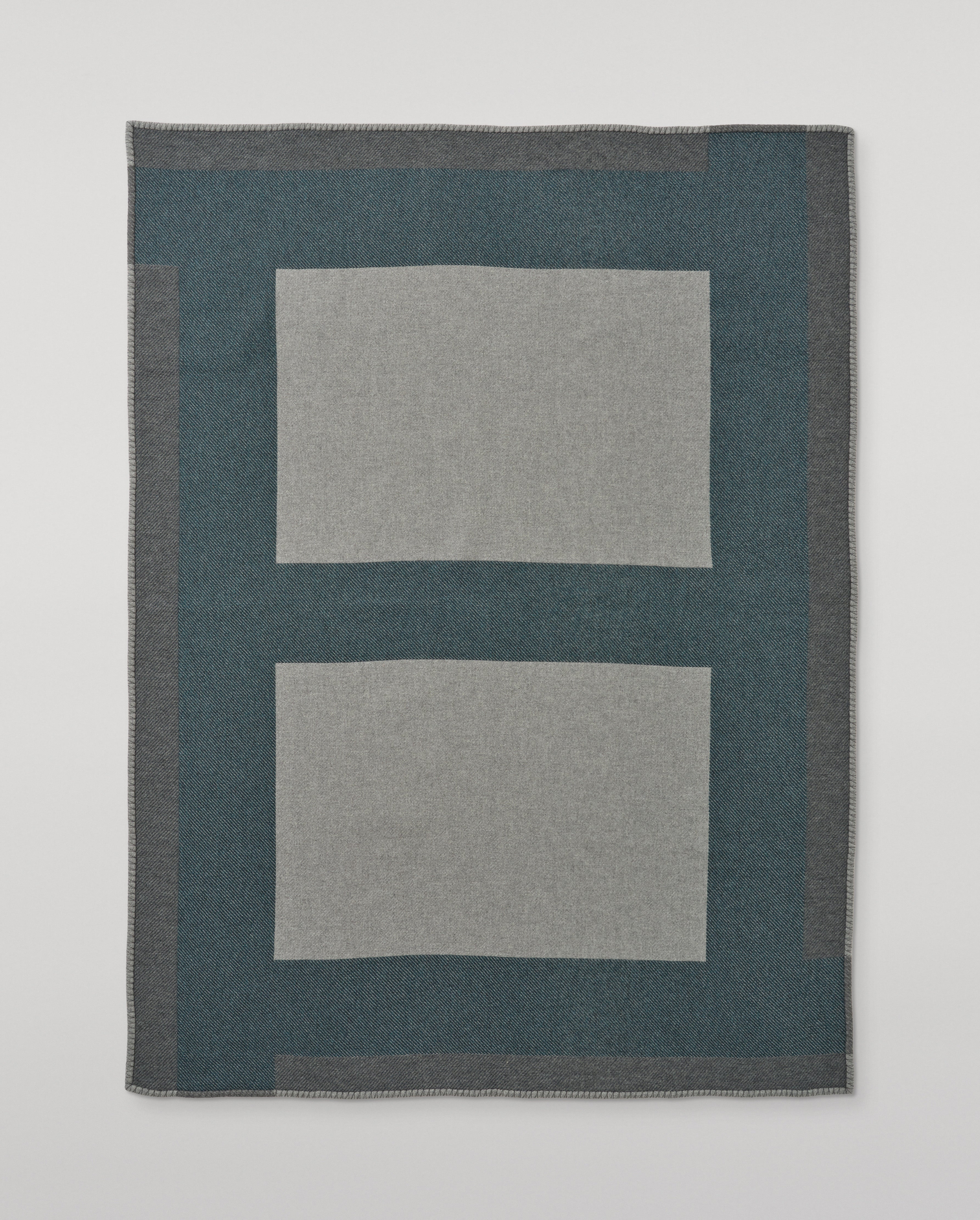 Grey & Green Geometric Throw