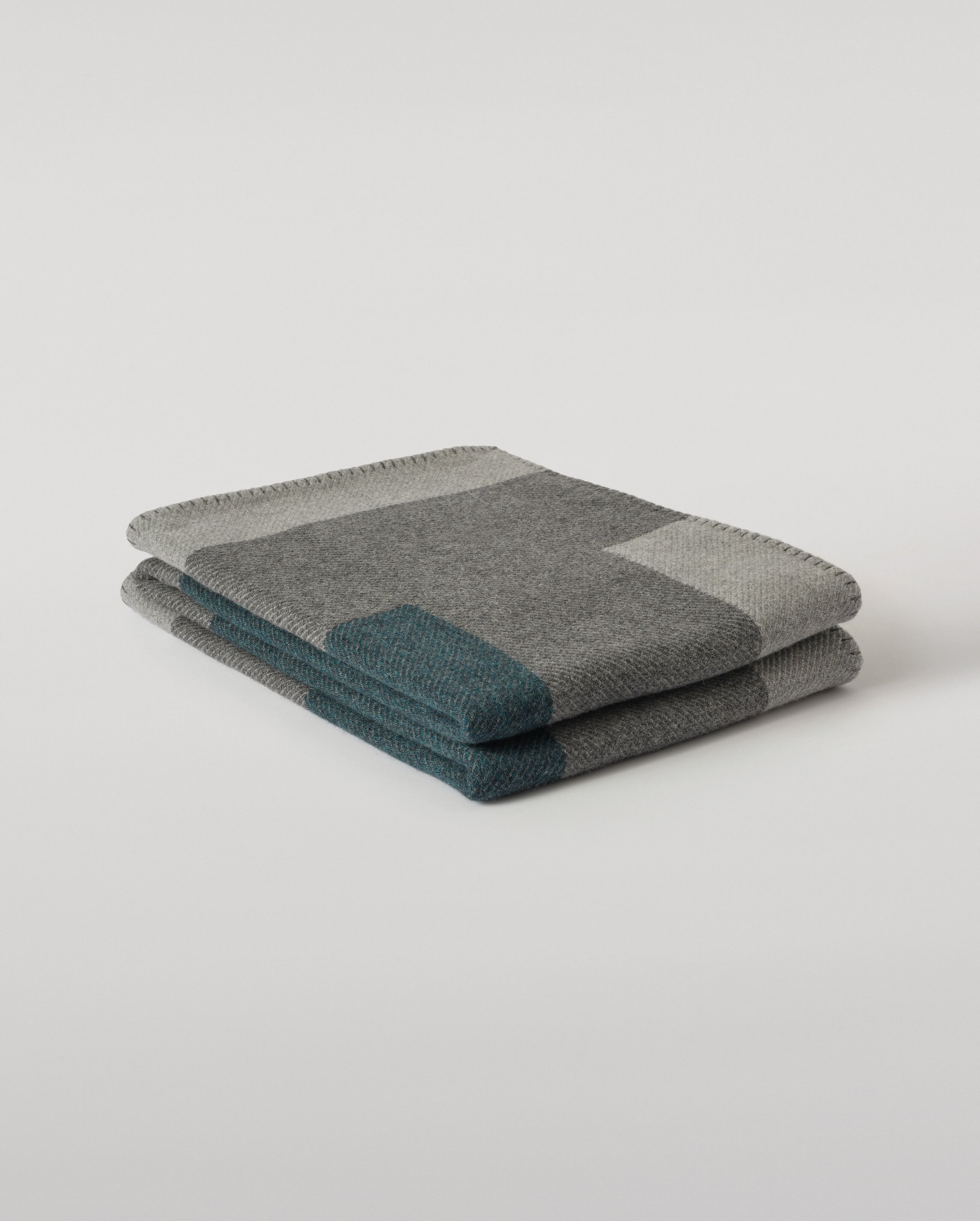 Grey & Green Geometric Throw