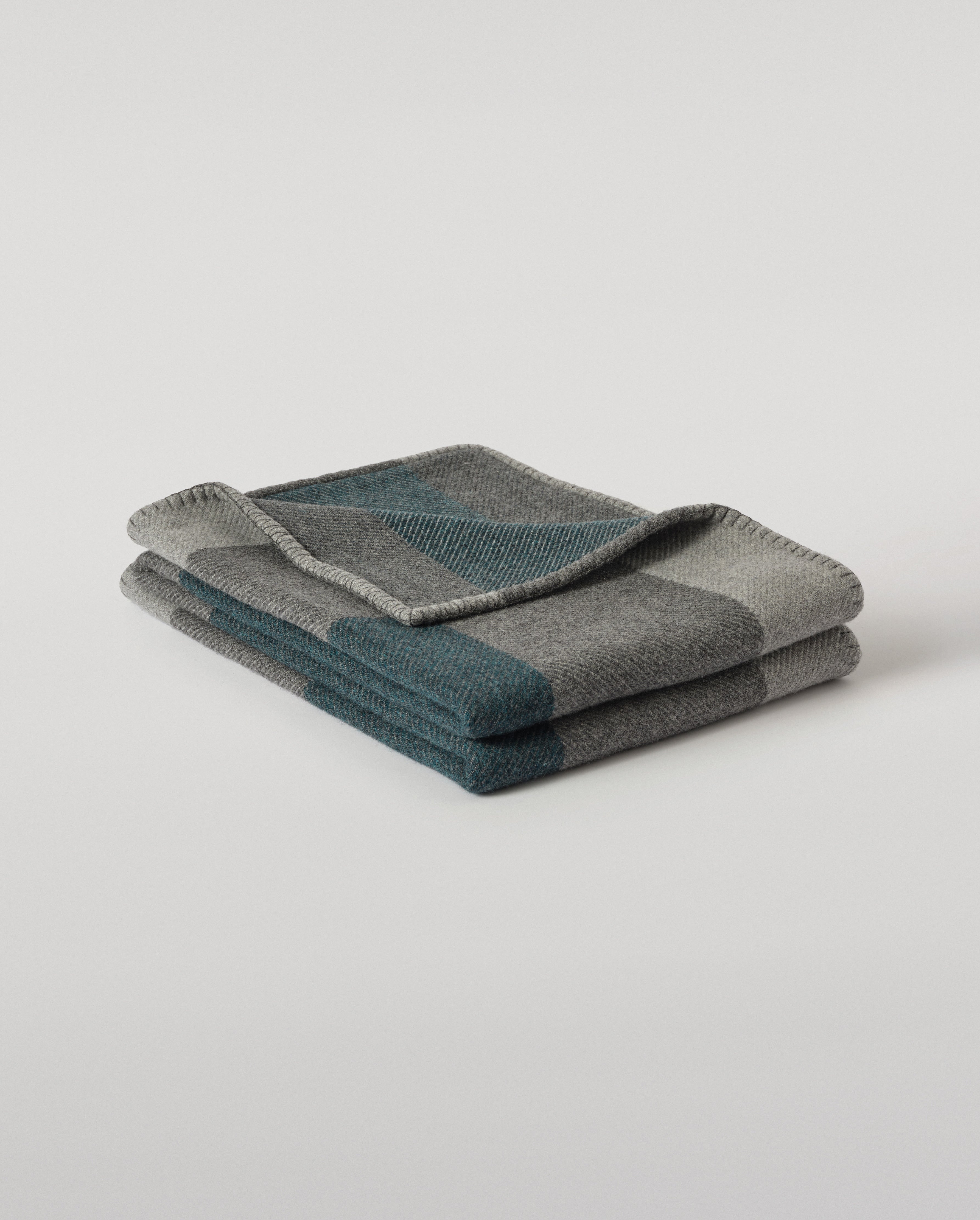 Grey & Green Geometric Throw