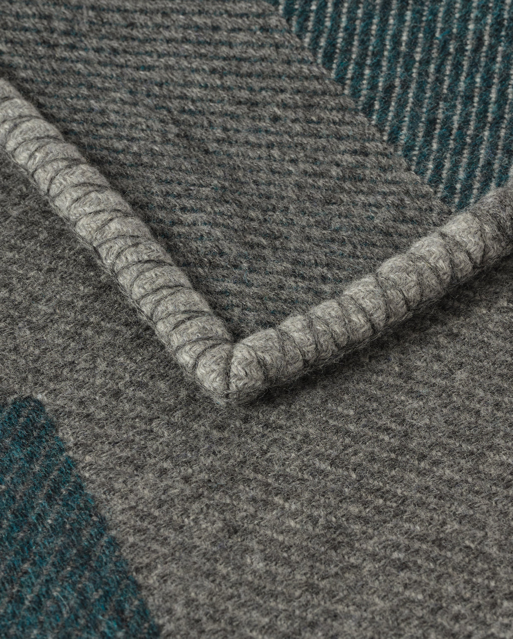 Grey & Green Geometric Throw