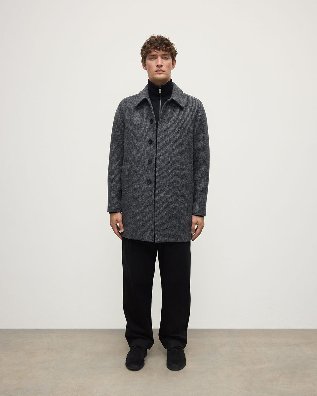 Wool Grey Car Coat