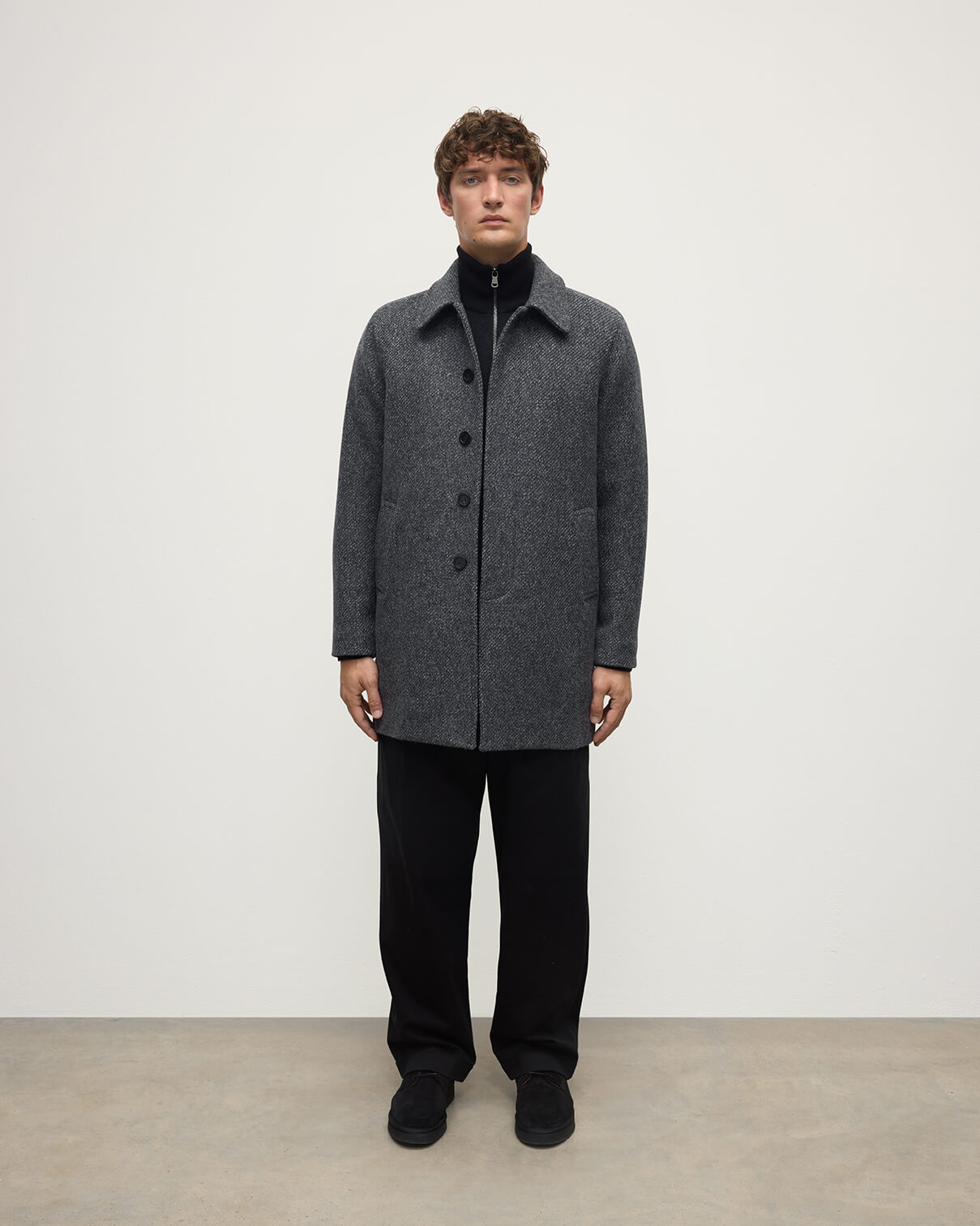 Wool Grey Car Coat