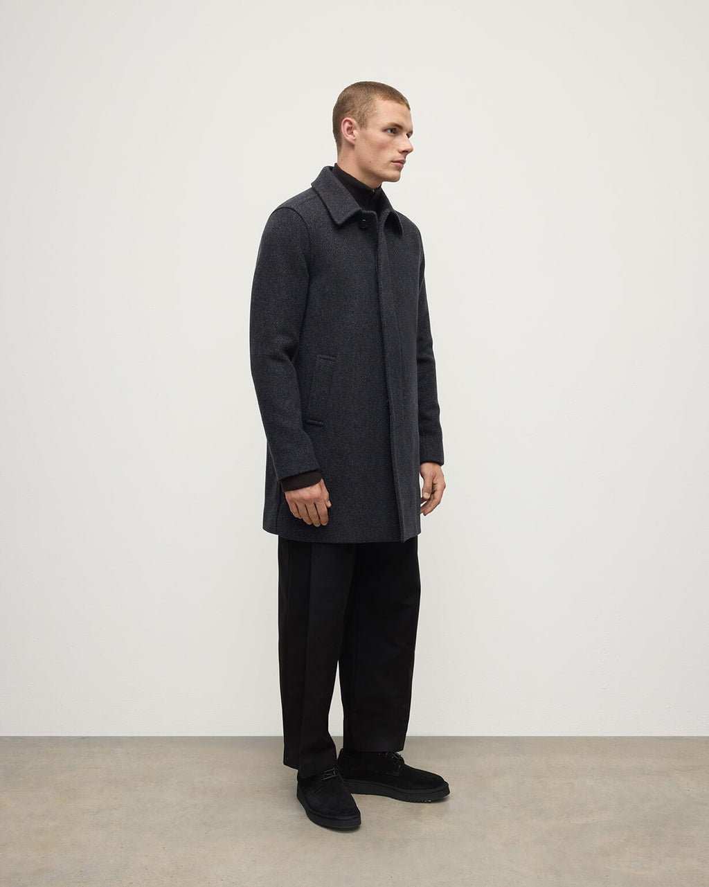 Wool Grey Car Coat