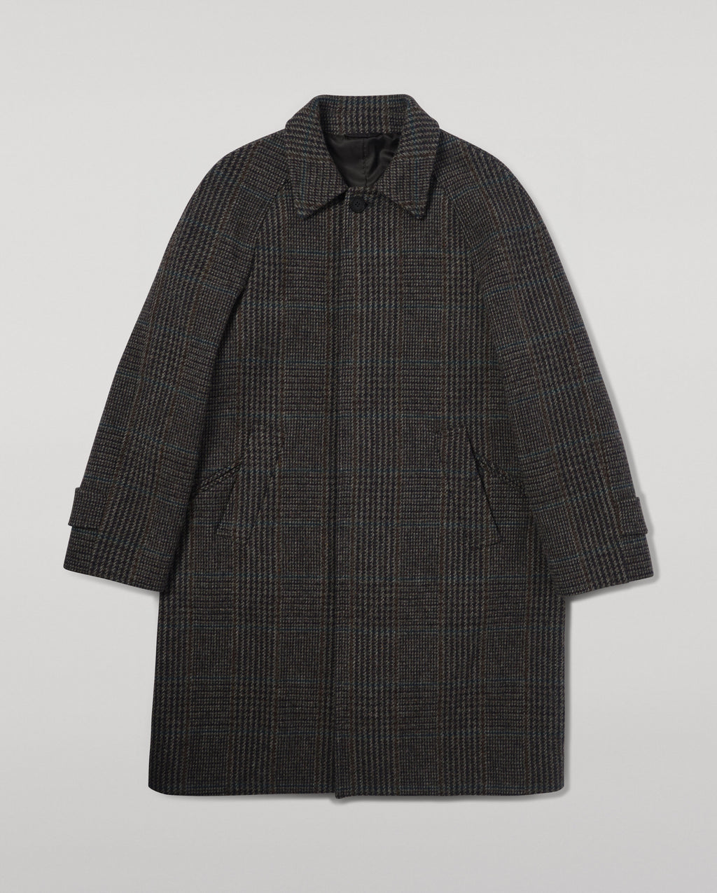 'The Balmacaan' Coat | Dark Slate Check
