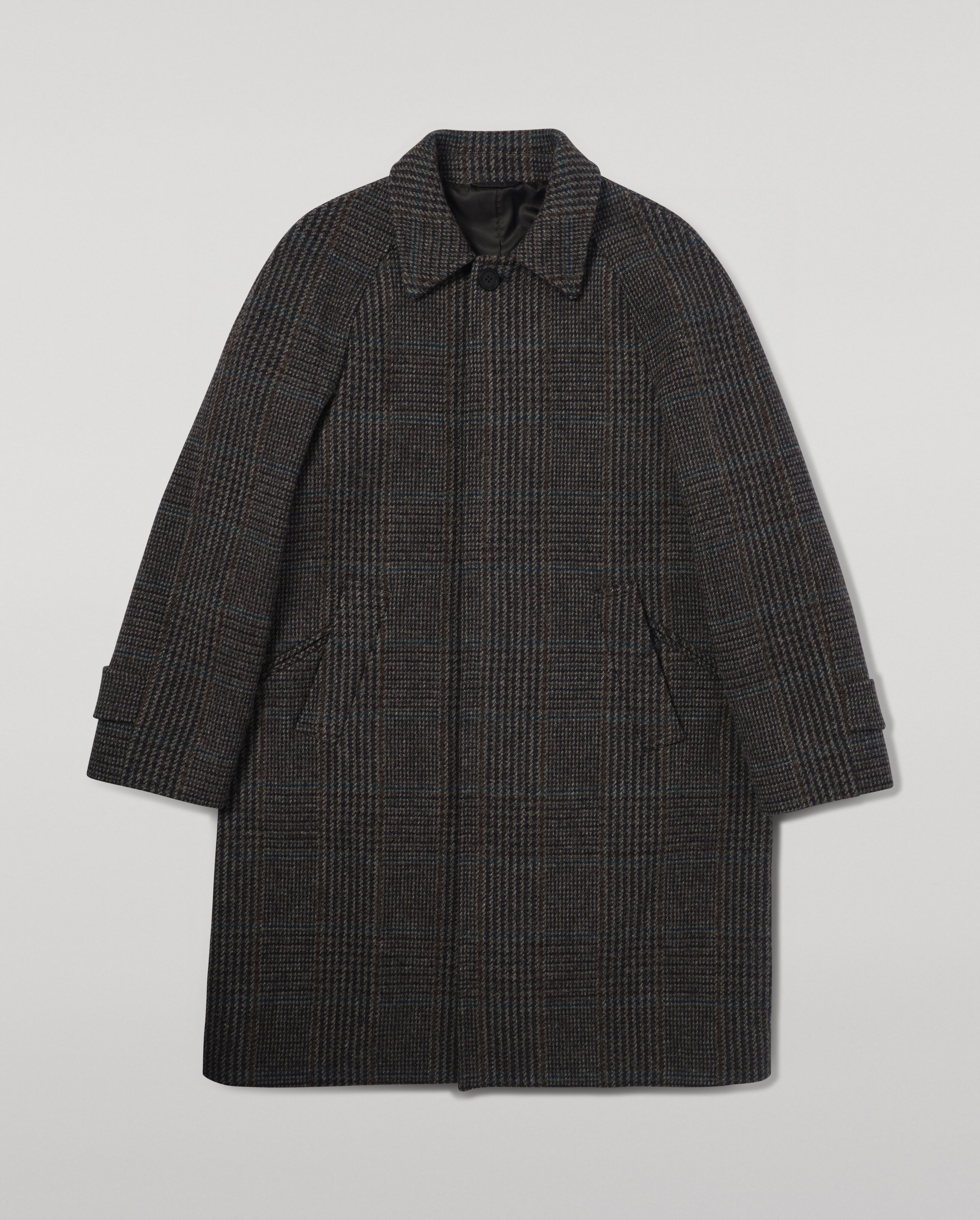 'The Balmacaan' Coat | Dark Slate Check