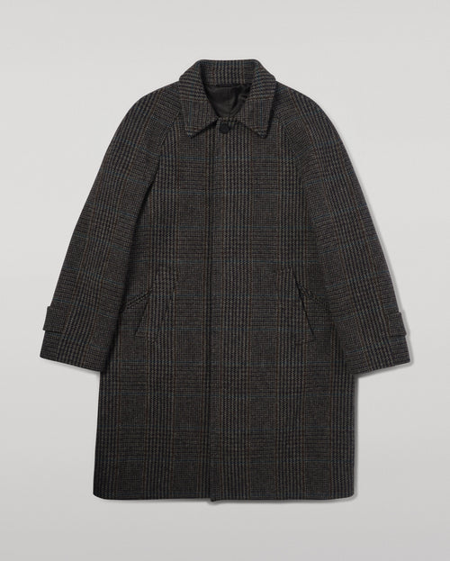 'The Balmacaan' Coat | Dark Slate Check