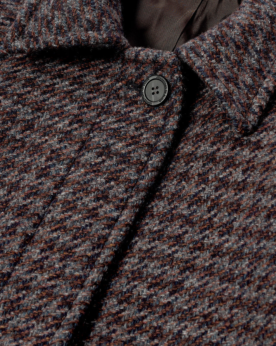 Women's Balmacaan Coat | Shale Houndstooth