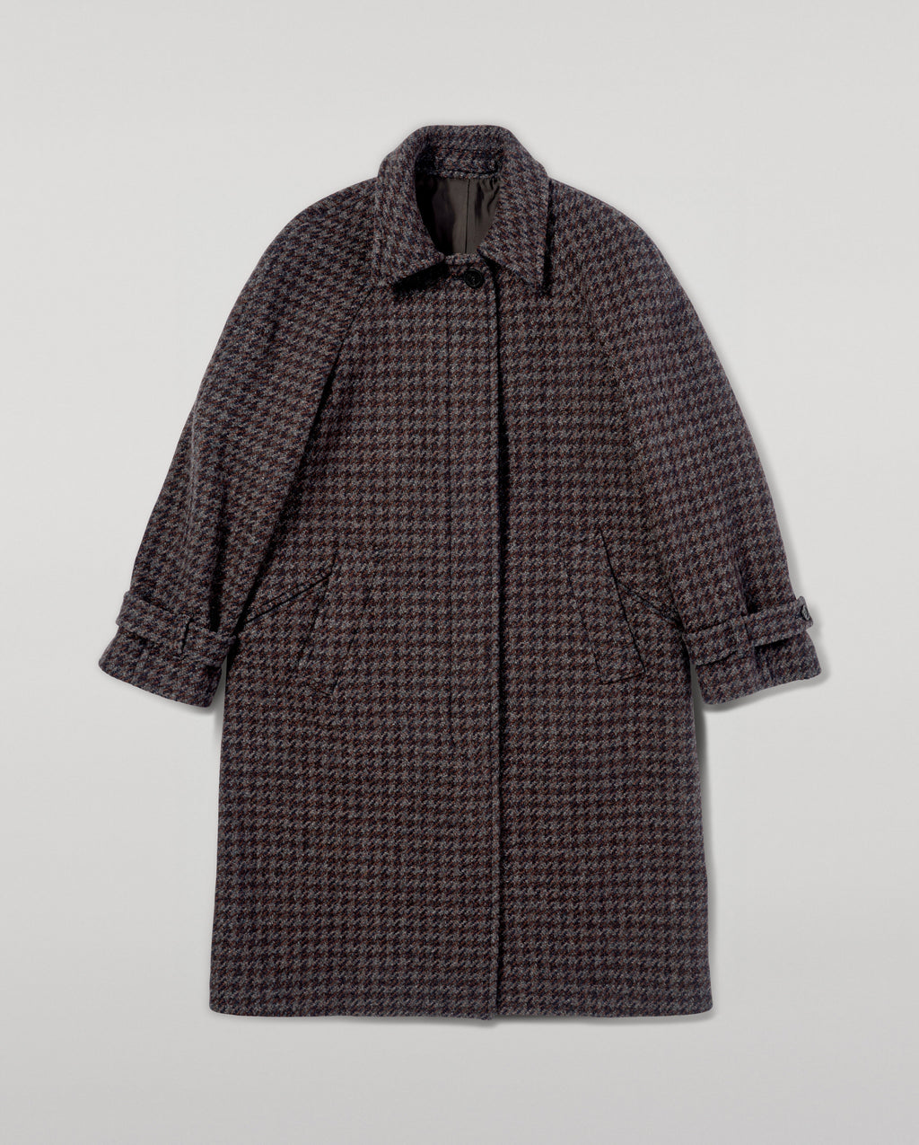 Women's Balmacaan Coat | Shale Houndstooth