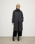 Women's Balmacaan Coat | Shale Houndstooth