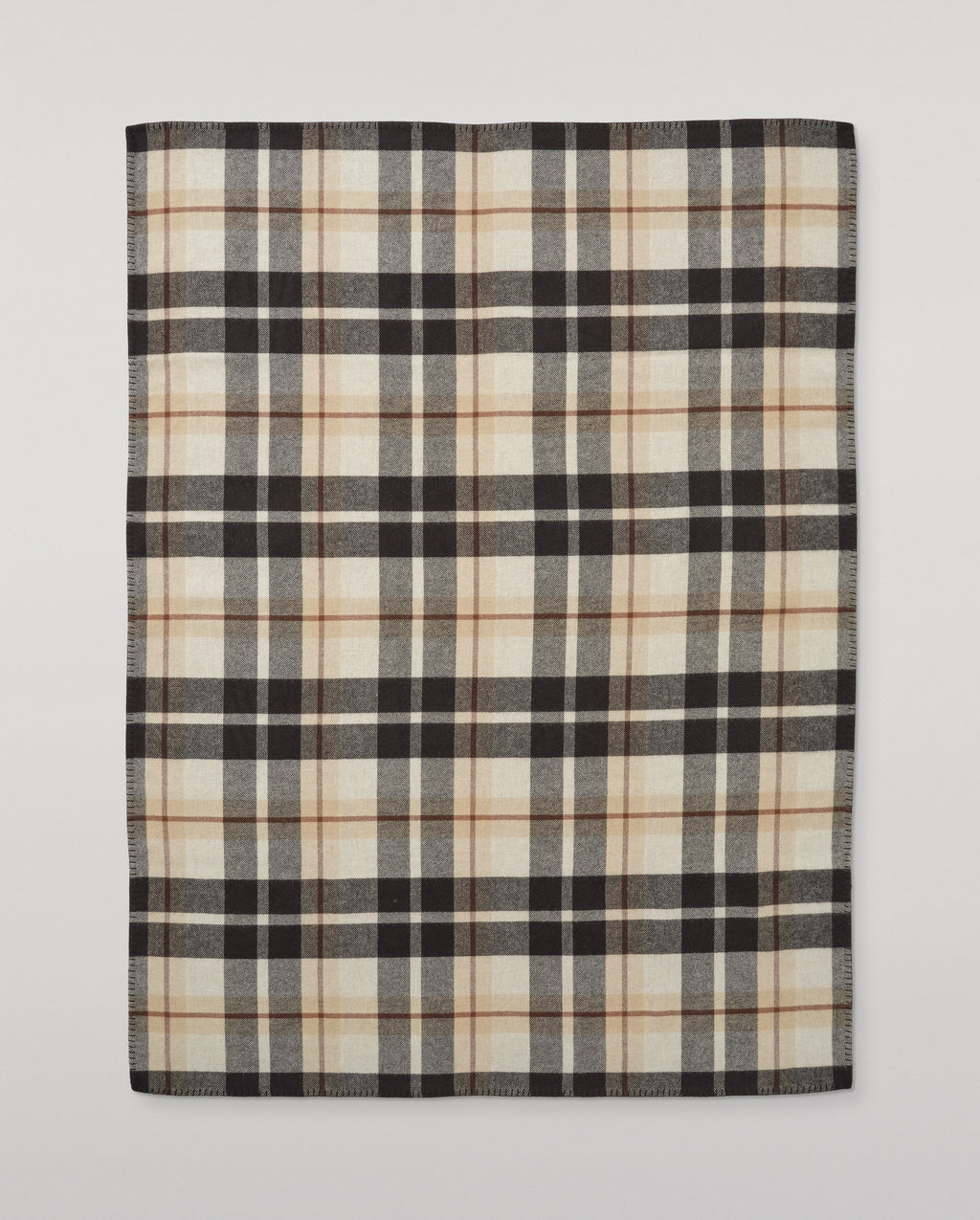 Double Face Black & Blue Wool Throw