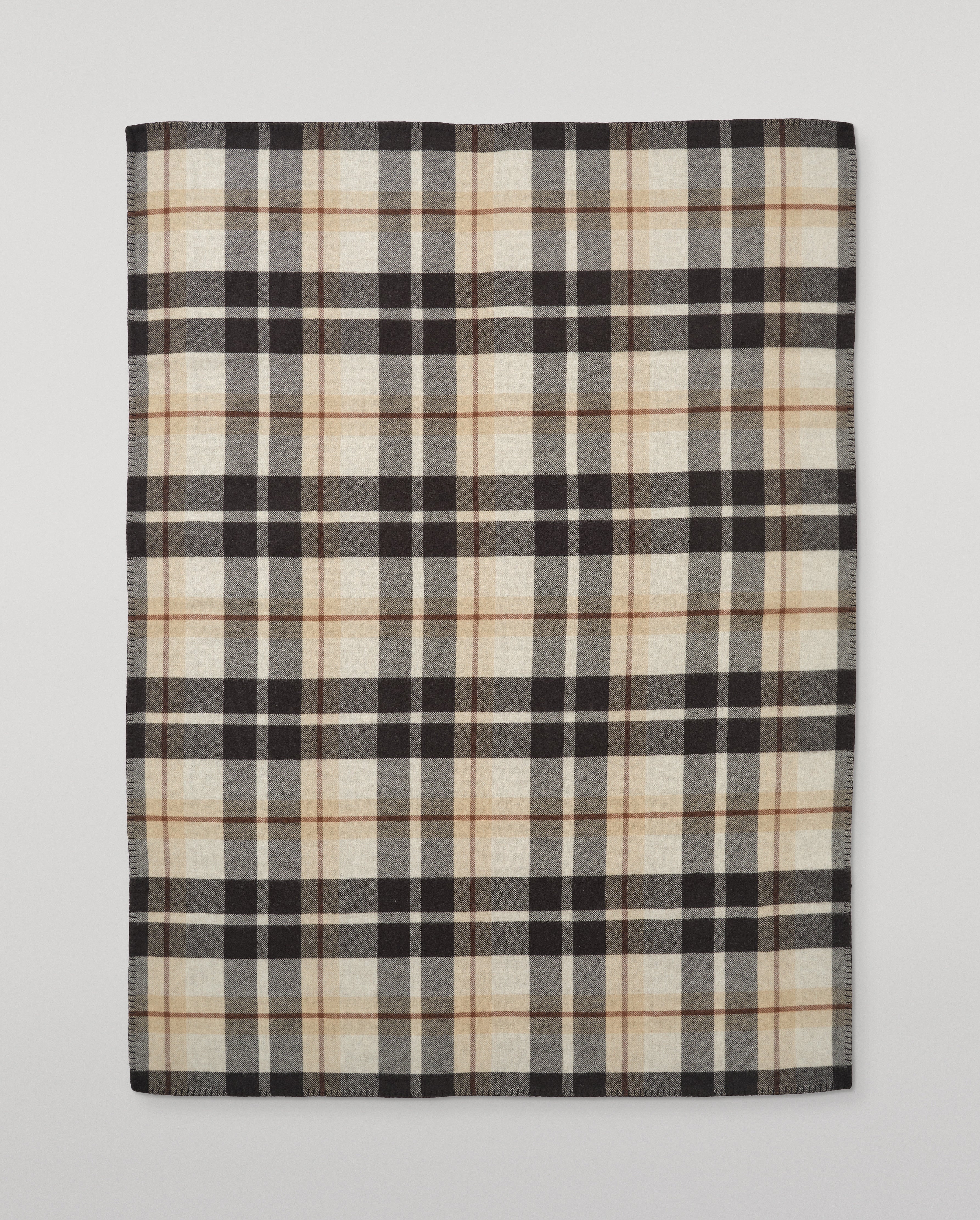 Double Face Black & Blue Wool Throw