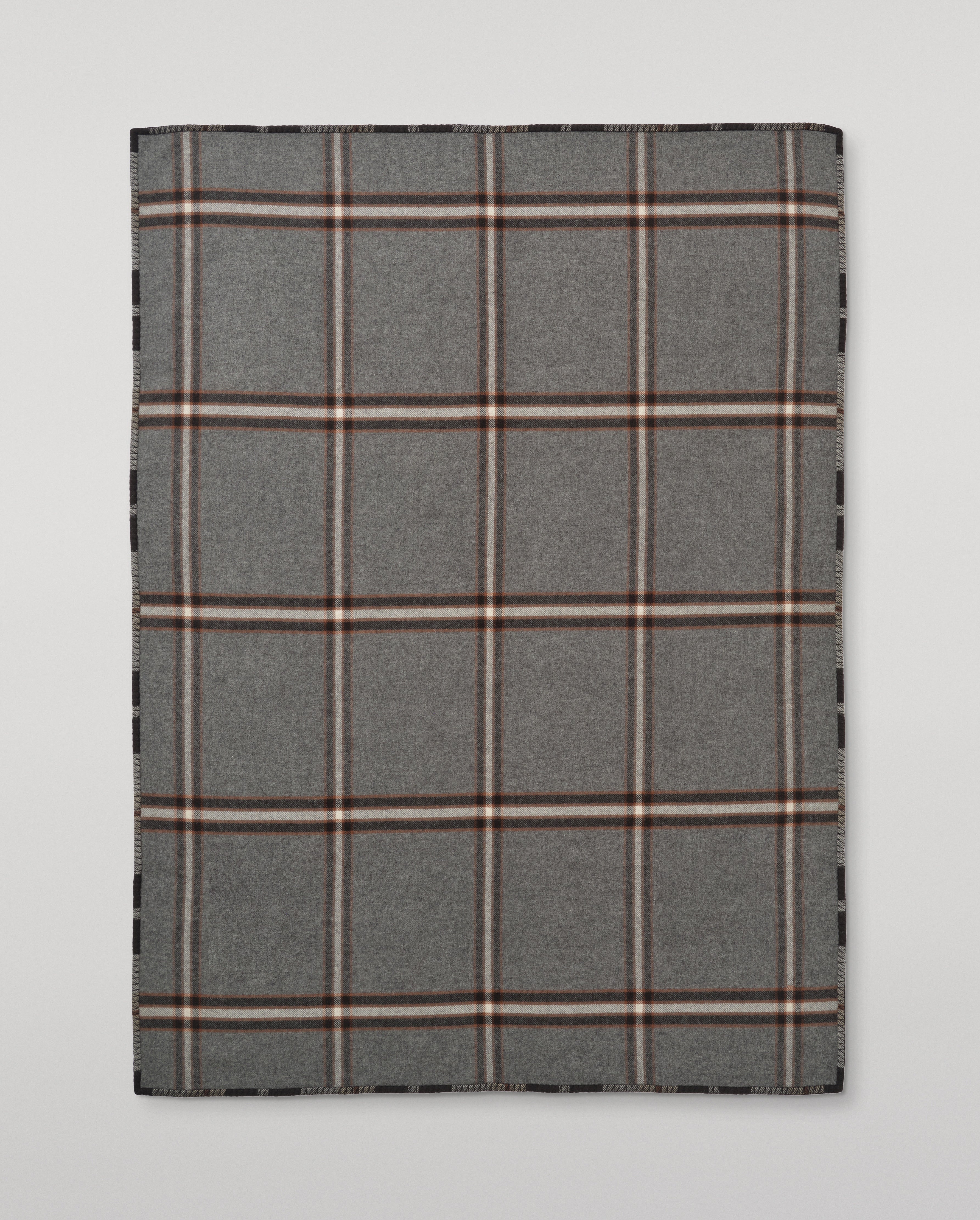 Double Face Black & Blue Wool Throw