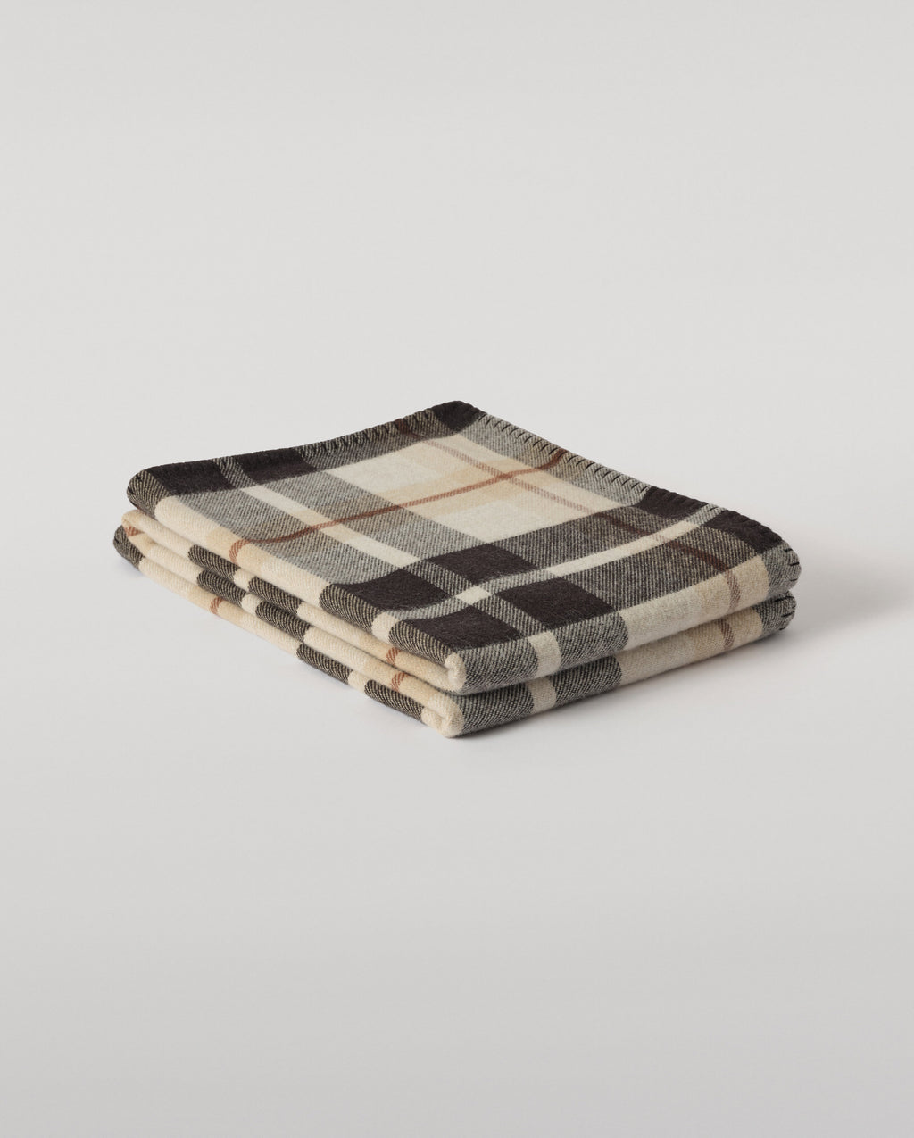 Double Face Black & Blue Wool Throw
