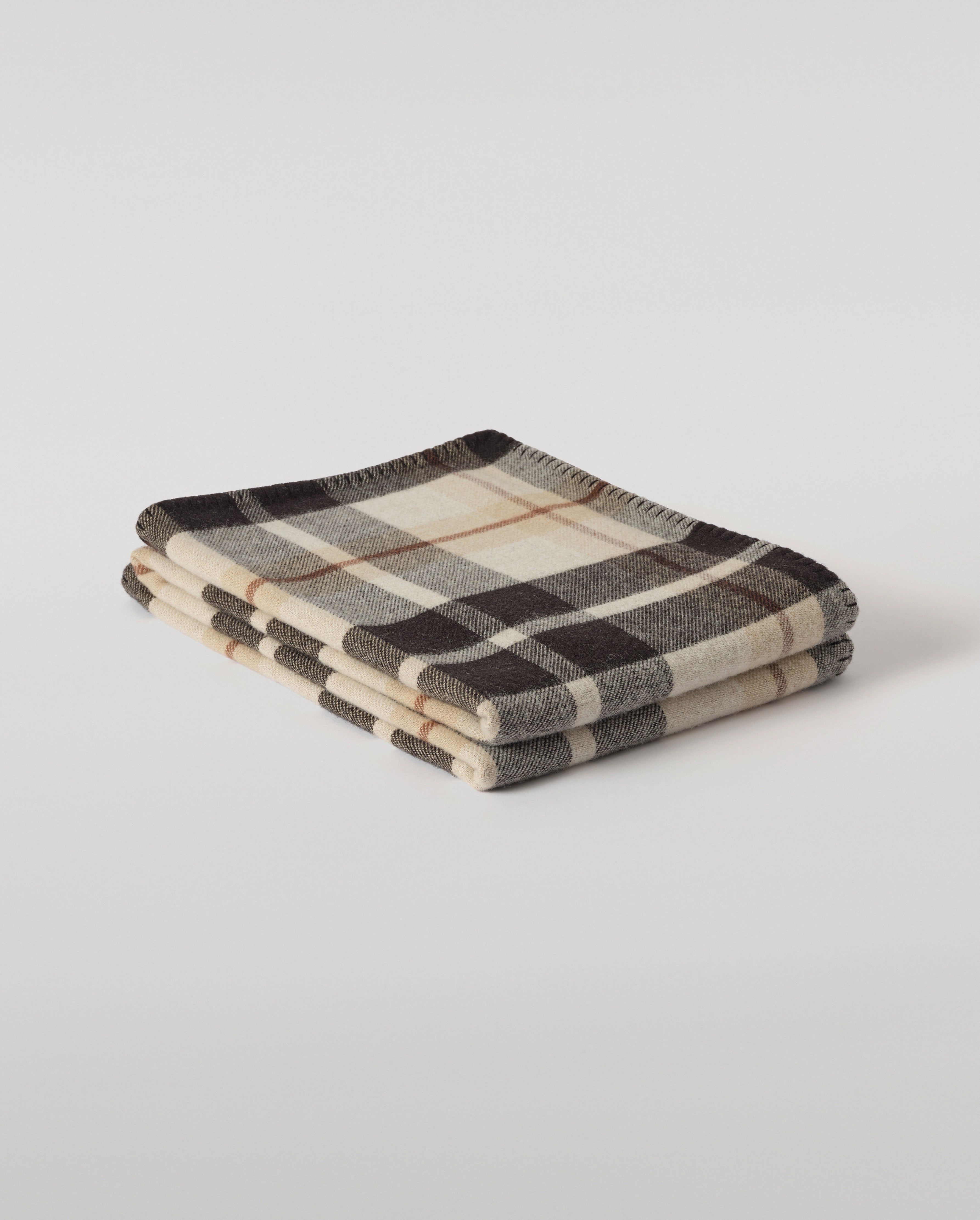Double Face Black & Blue Wool Throw