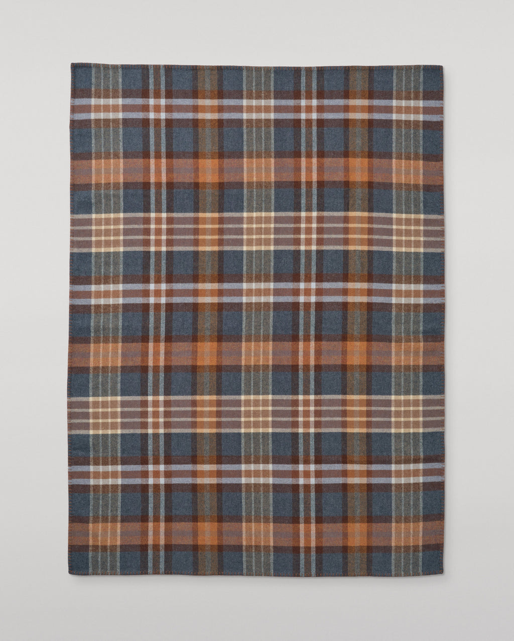 Double Face Blue & Brown Wool Throw