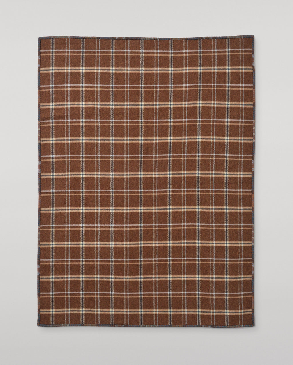 Double Face Blue & Brown Wool Throw