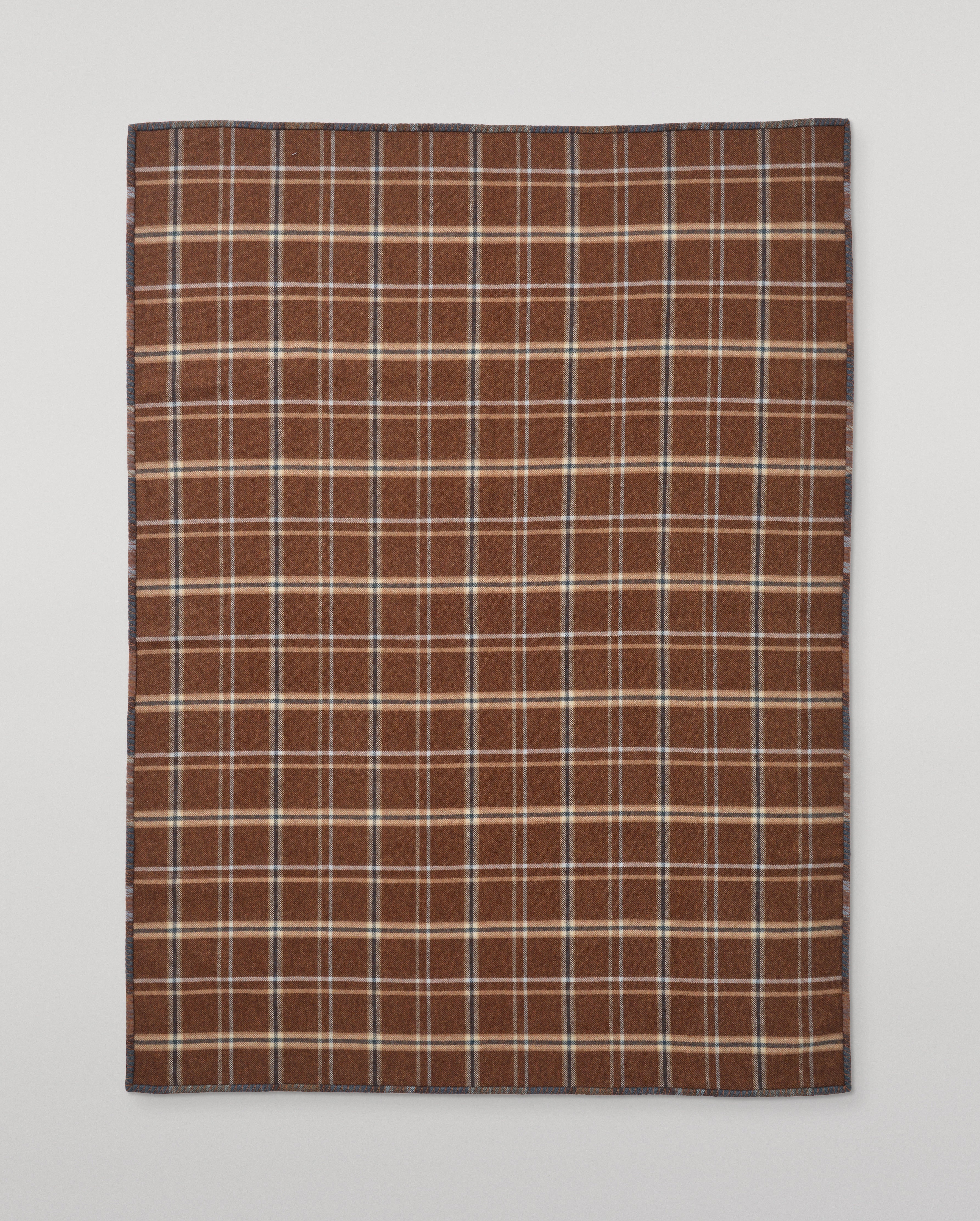 Double Face Blue & Brown Wool Throw
