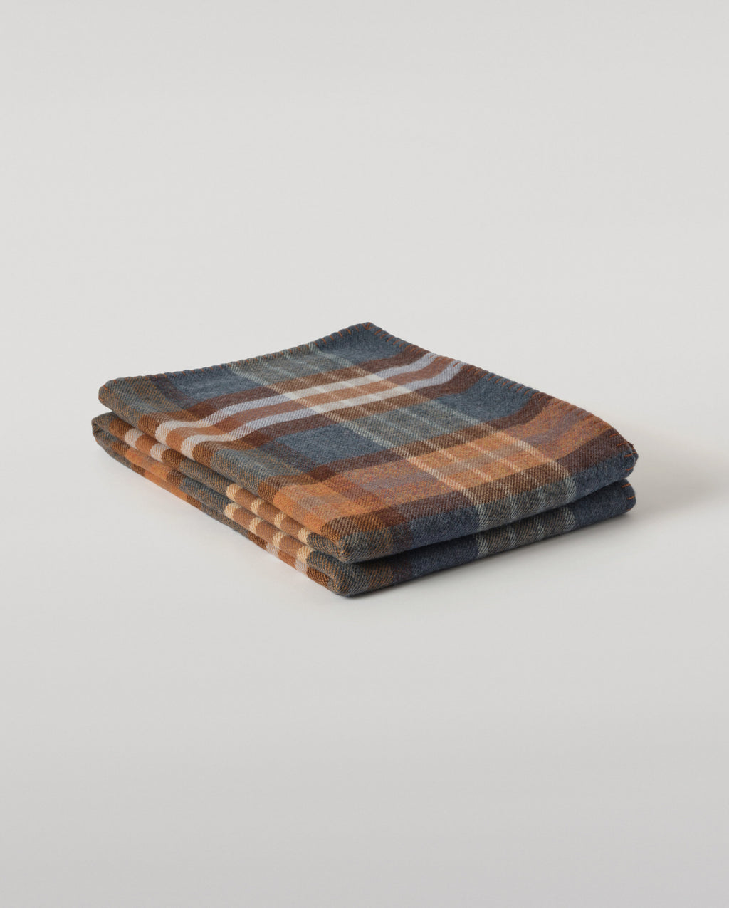 Double Face Blue & Brown Wool Throw