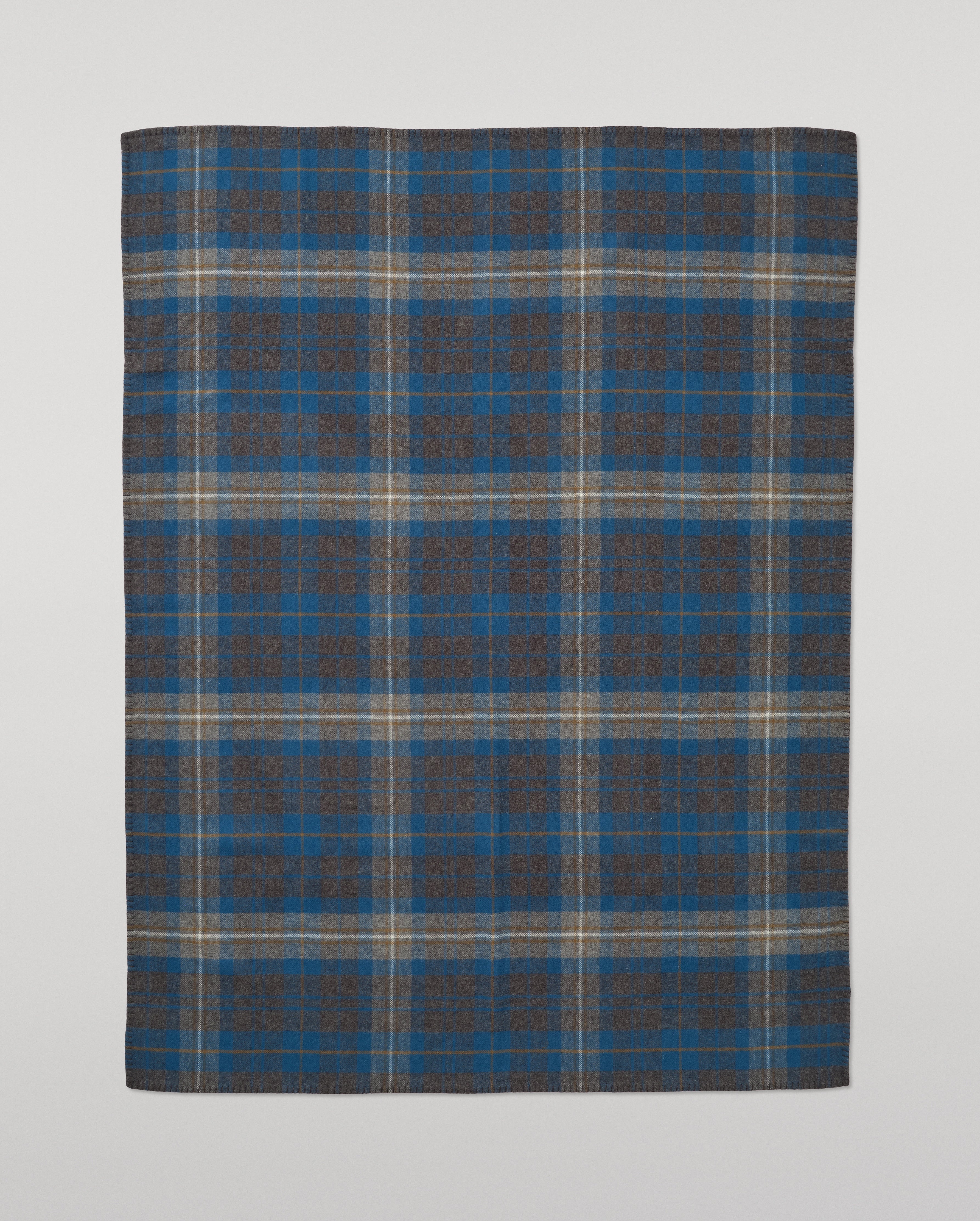 Double Face Blue & Grey Wool Throw