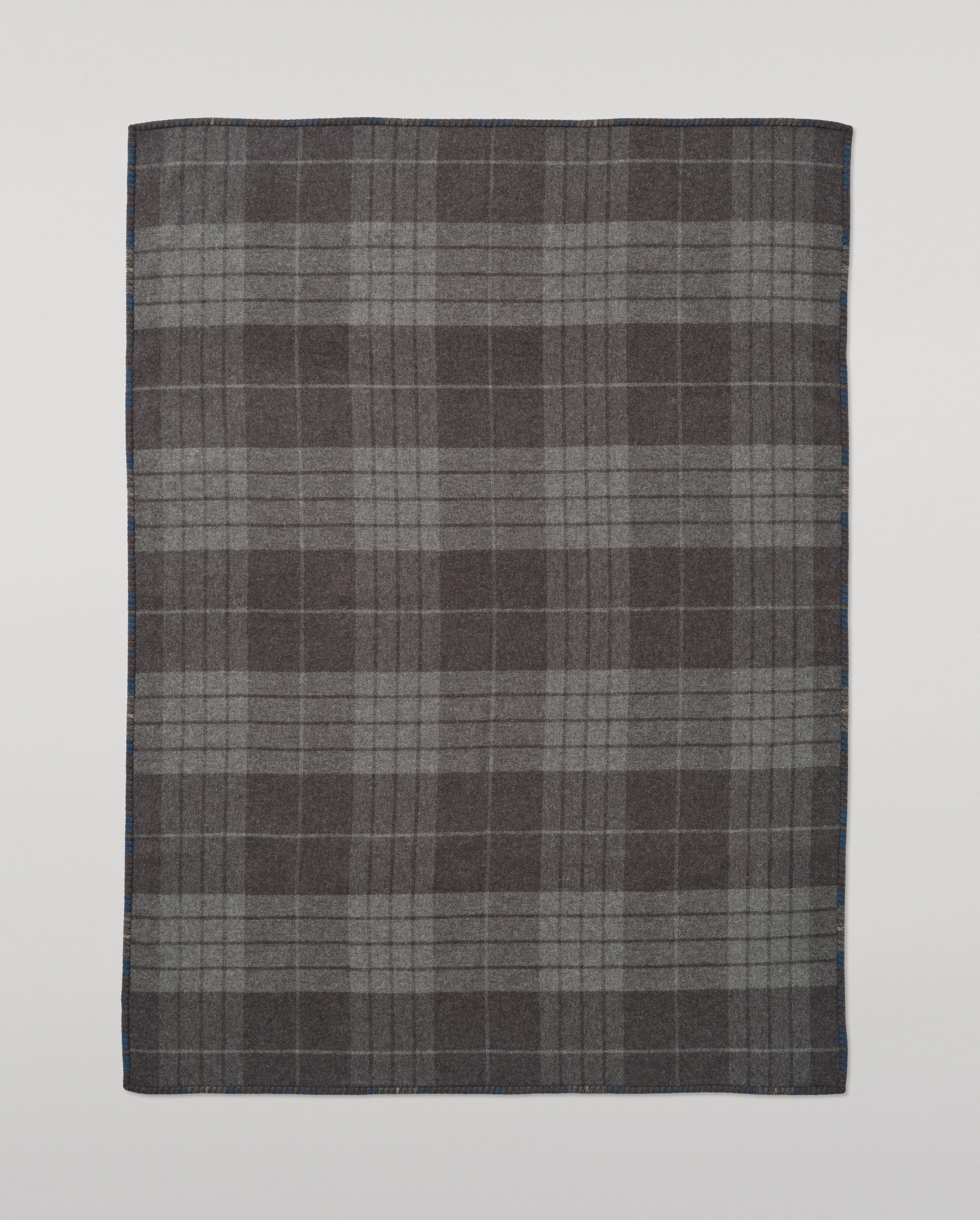 Double Face Blue & Grey Wool Throw