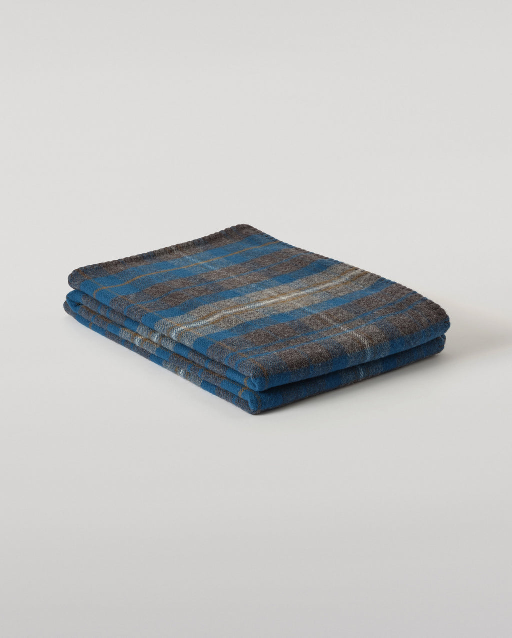 Double Face Blue & Grey Wool Throw