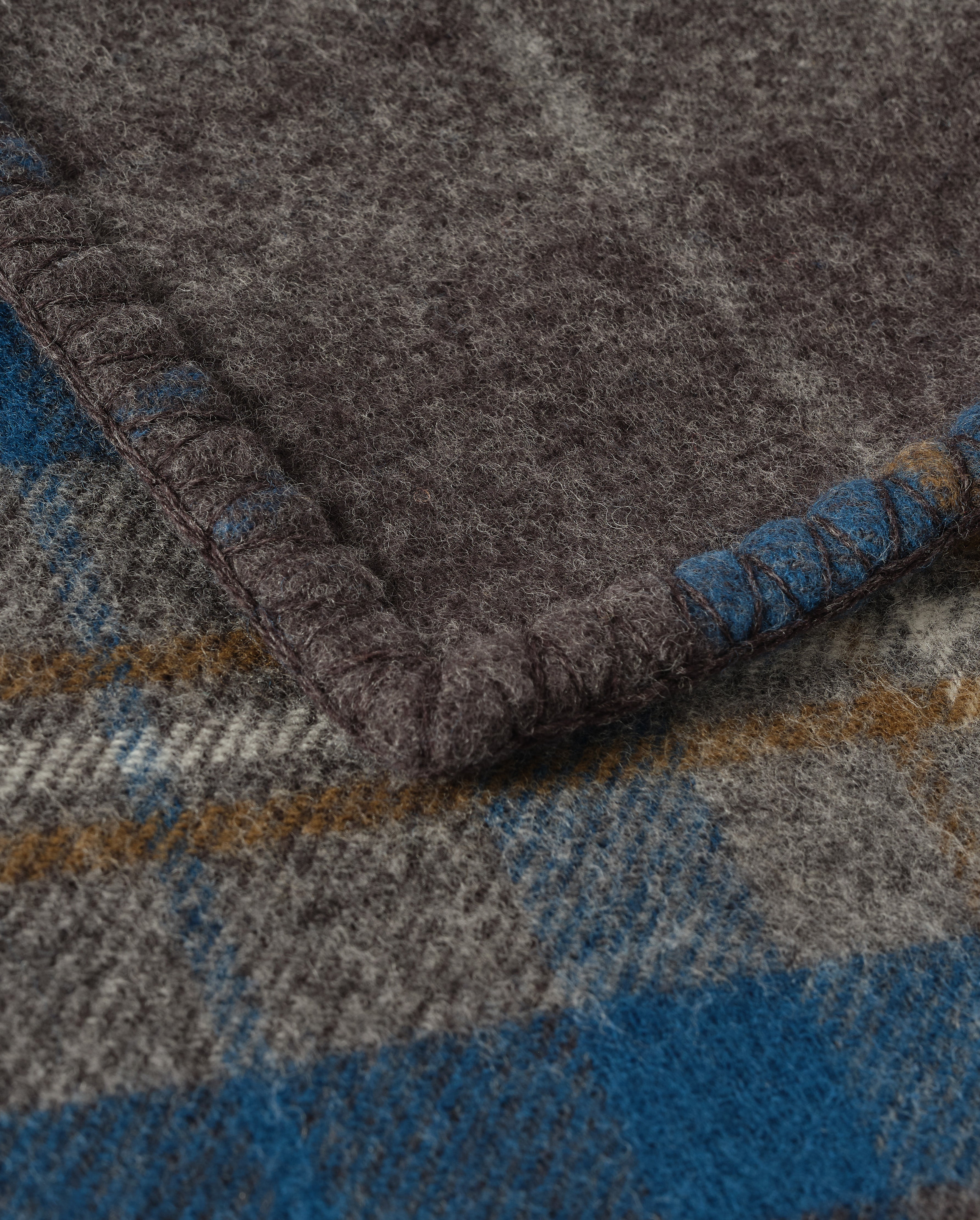 Double Face Blue & Grey Wool Throw