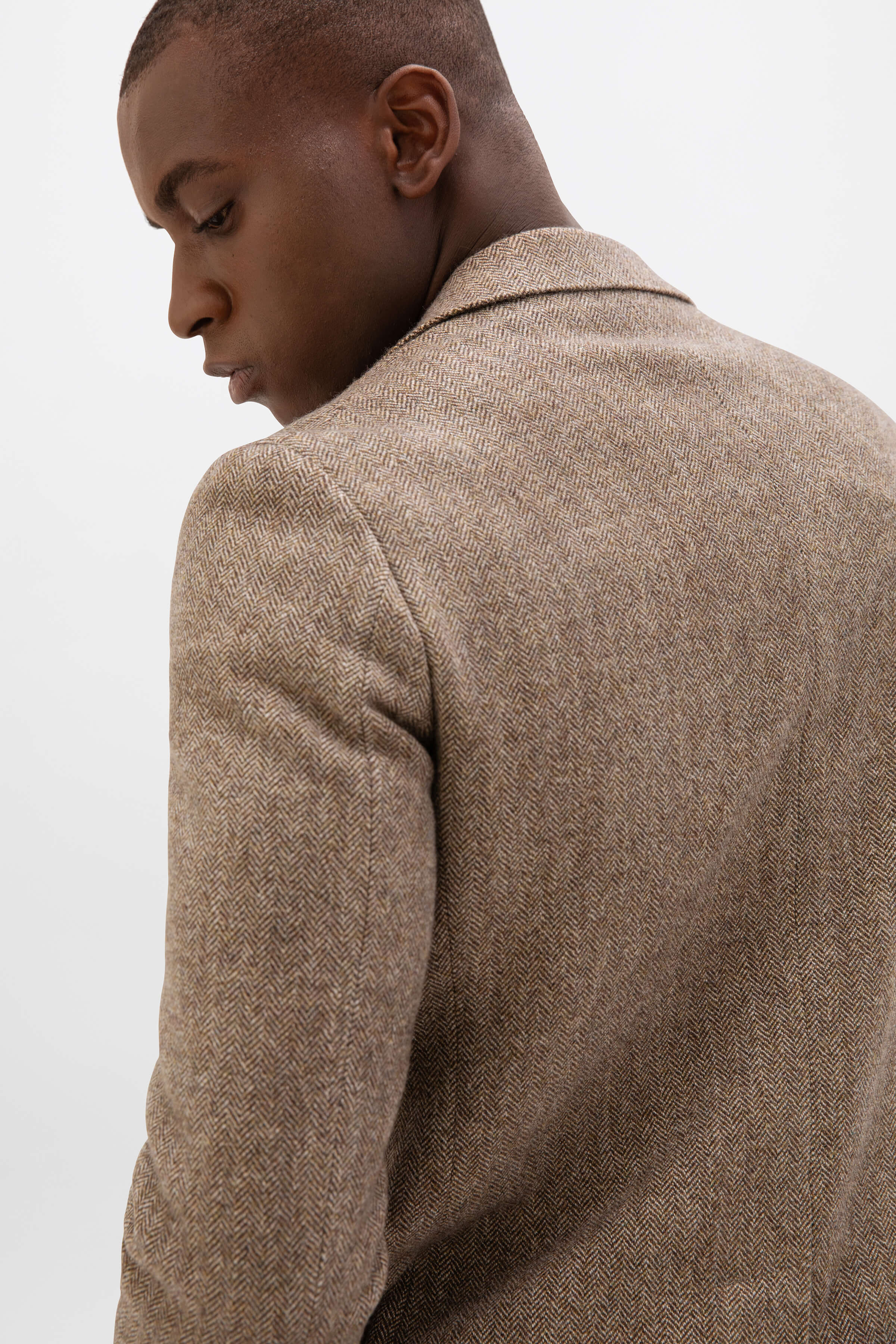 Brown Herringbone Tweed Jacket