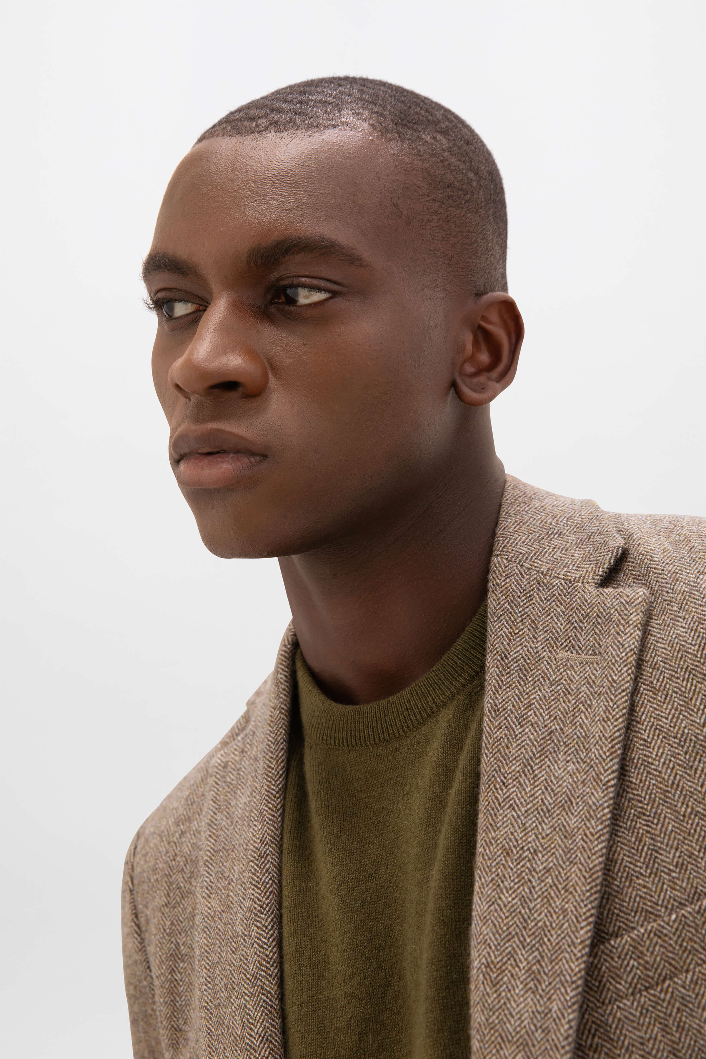 Brown Herringbone Tweed Jacket