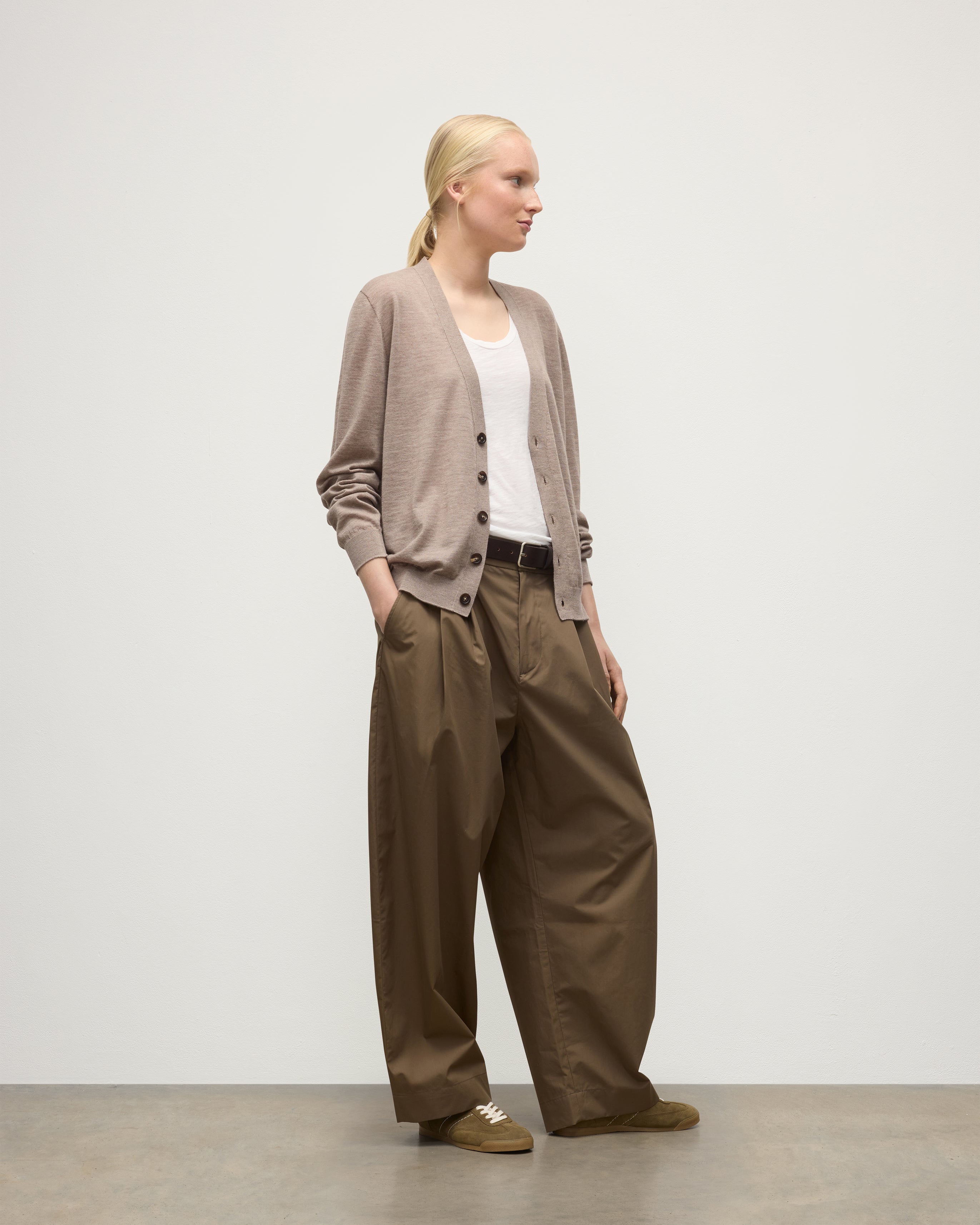 Forsyth Light Brown Superfine Cashmere Cardigan