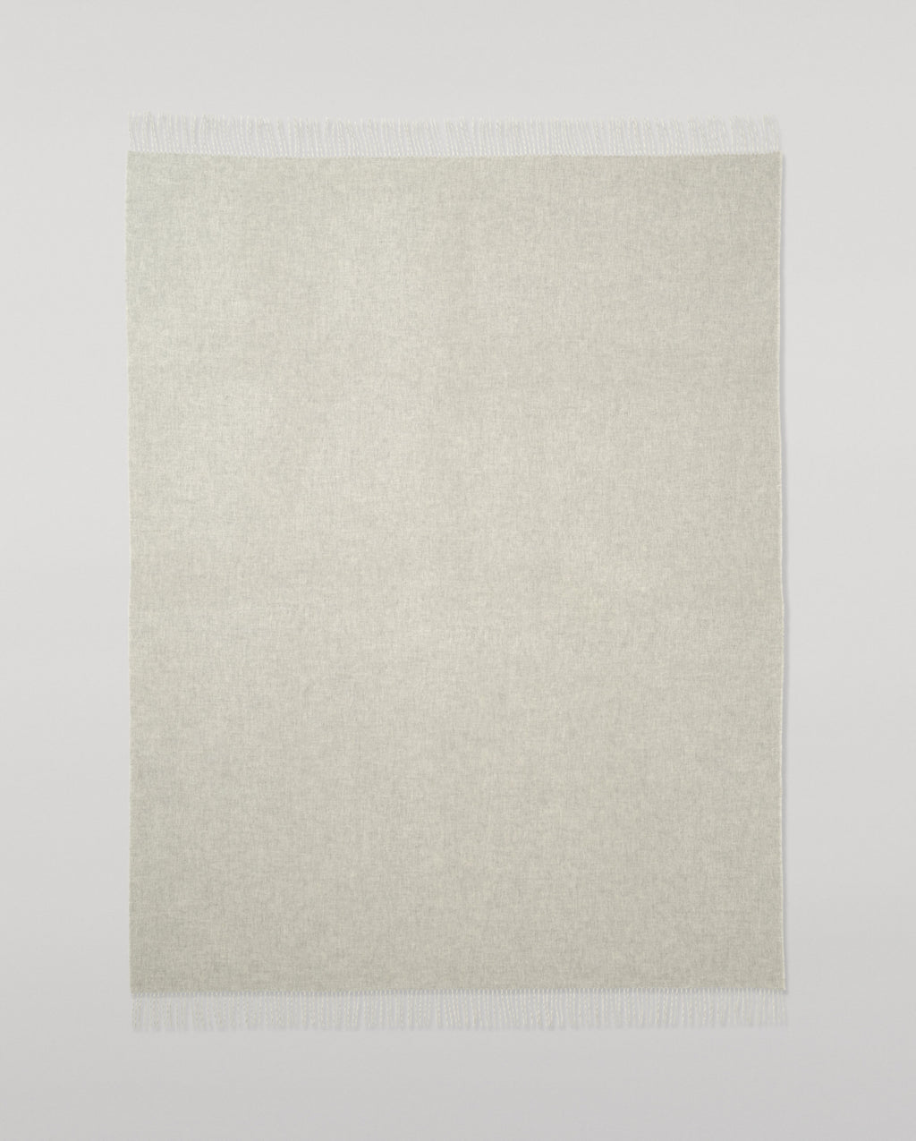Reversible Light Grey & White Cashmere Throw